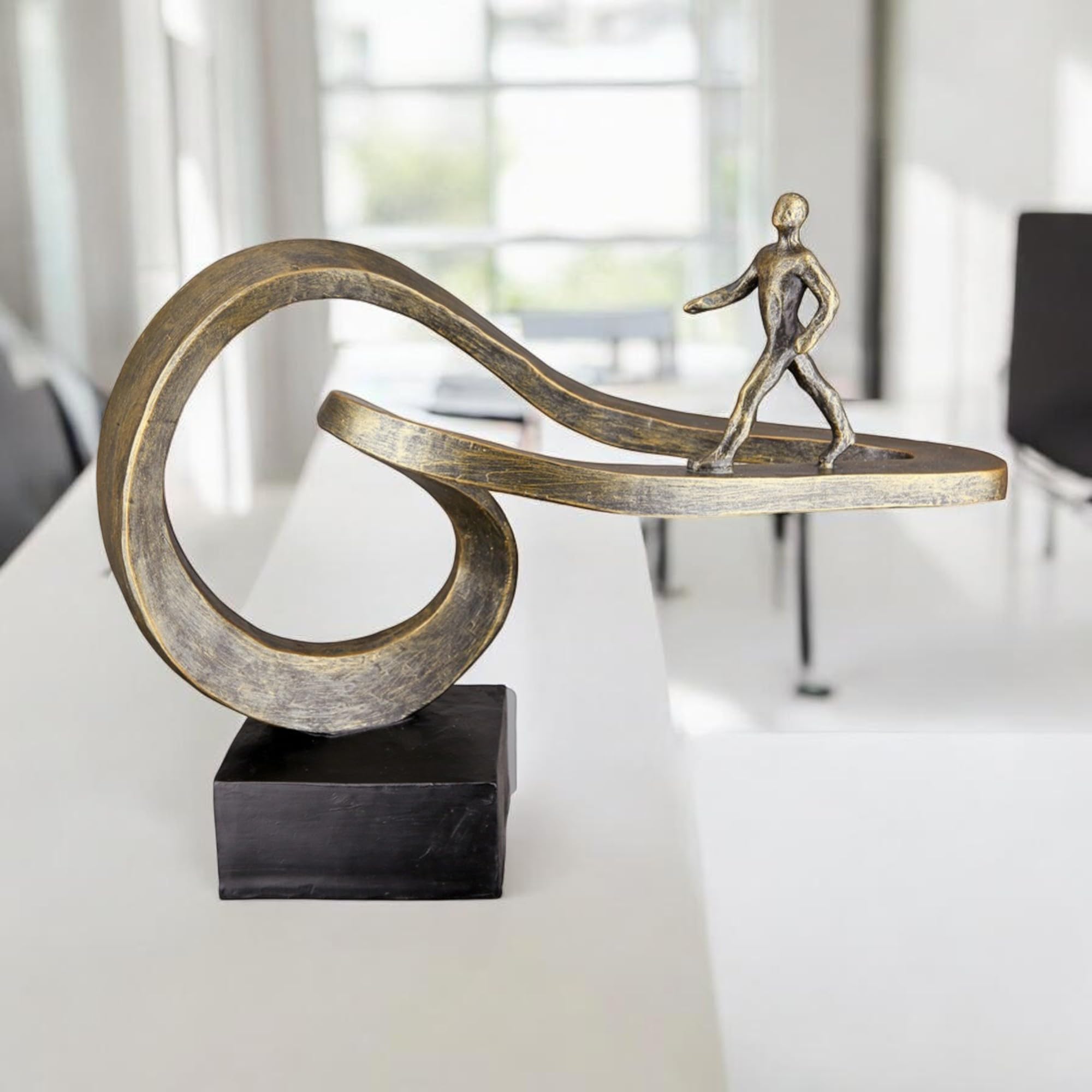 Casablanca Skulptur Path, Deko Figur Bronze, Kunstharz Statue Wohnzimmer, Büro Dekoration H. 25 cm x B. 32 cm - Moderne Skulpturen