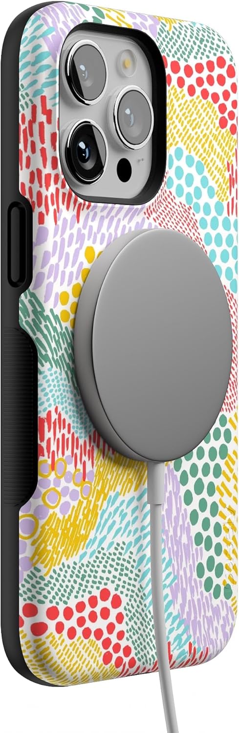Casely iPhone 15 Pro Case | Color Me Happy | Doodle Colorblock | Bold Protective Design | Compatible with MagSafe