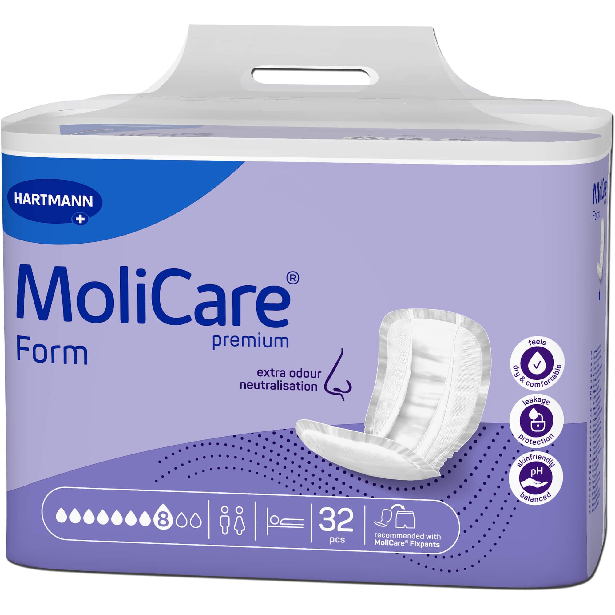 Molicare Premium Form 8 gouttes pour incontinence sévère : sécurité maximale, protection supplémentaire contre les fuites et discrétion pour les hommes et les femmes