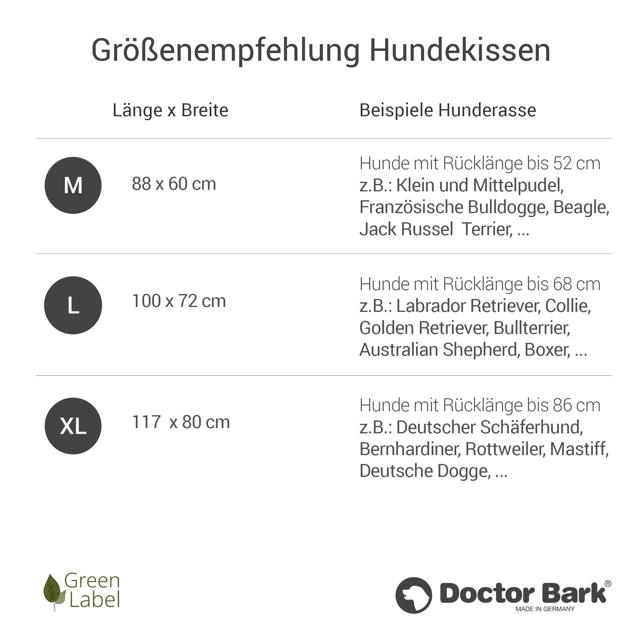 Doctor Bark Hundekissen Mittelgroße Hunde Waschbar - Hundebett Weich Flauschig - Strapazierfähiges Kuscheliges Liegekissen - GreenLabel (M - 88x60 cm, Grün)