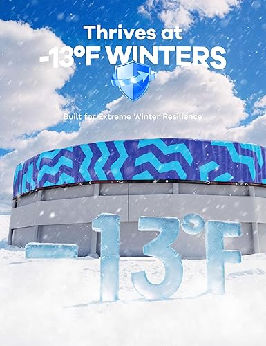 Miniatura 9 de POOLHACKER Cubierta de piscina de invierno redonda de 15182124 pies, cubierta redonda de piscina de 15 pies sobre el suelo, superposición de 4 pies