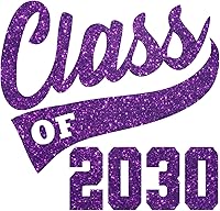 Vista 26 de Graduation Iron On Transfer, Class of 2030 Shirt Decal, HTV Graduate Patch, Pick Size Color (Black)