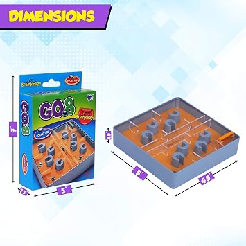 لعبة Point Games Brainymaze Go 8 لعبة للأطفال - لعبة متاهة قائمة بذاتها - دعابة الدماغ بالميزان - لعبة السفر بحجم الجيب - تعزيز مهارات الأطفال الجميلة - أعمار الأطفال 4 +