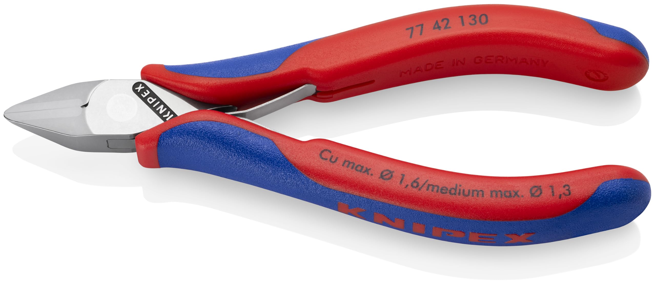 KNIPEX Electronics Diagonal Cutter with Box Joint with Multi-Component Handles 130 mm, 77 42 130