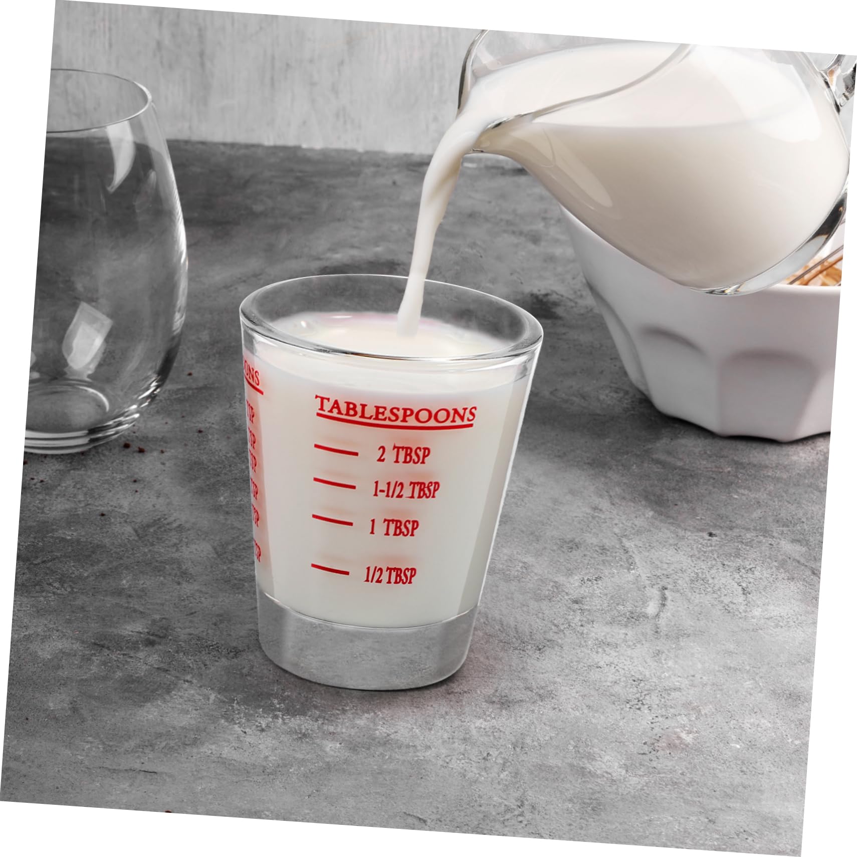 Set di 8 Misurini in Vetro 30ml Doppia Scala per Cucina