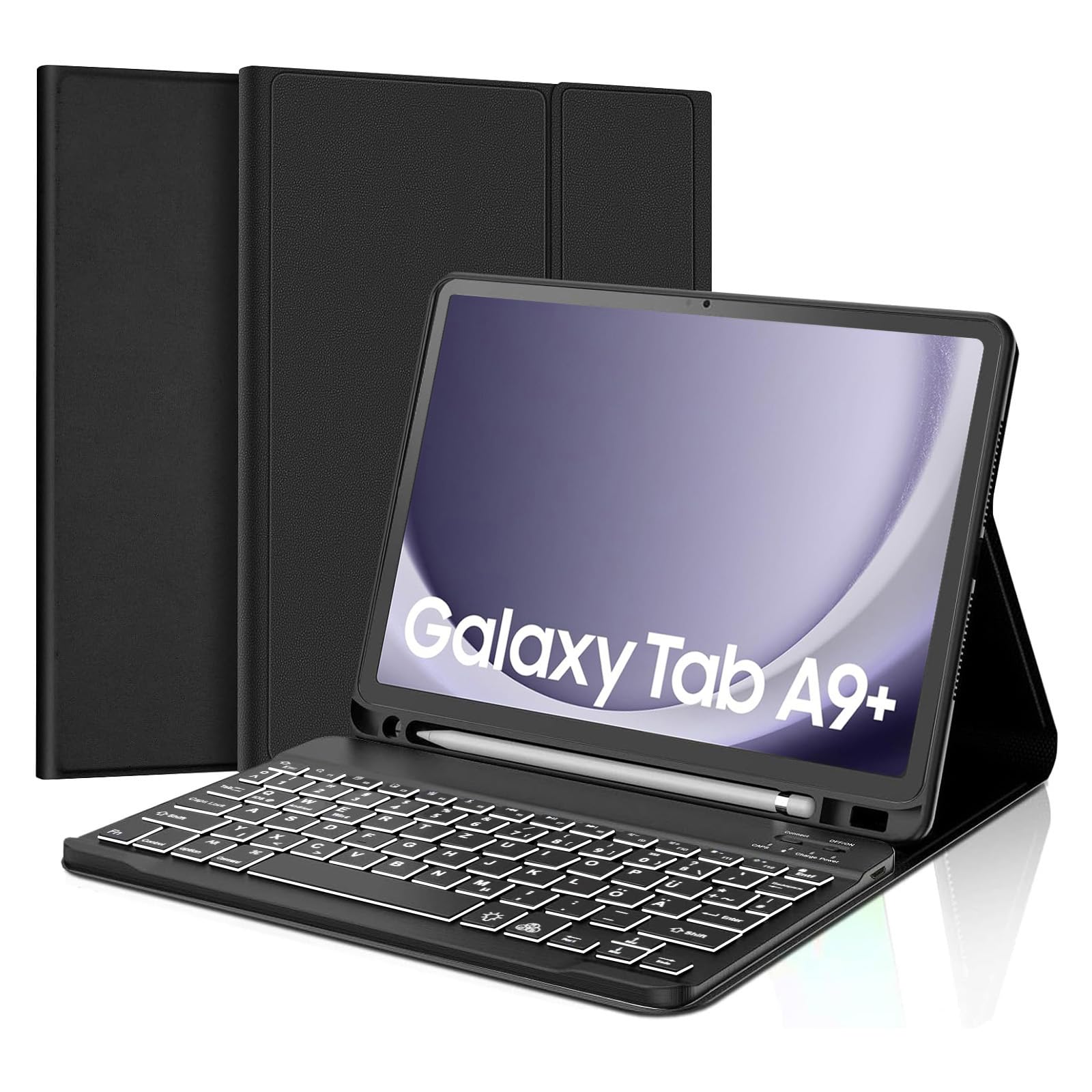 Funda con teclado bluetooth desmontable para tablet Samsung Galaxy Tab A9 Plus de 11 pulgadas 8