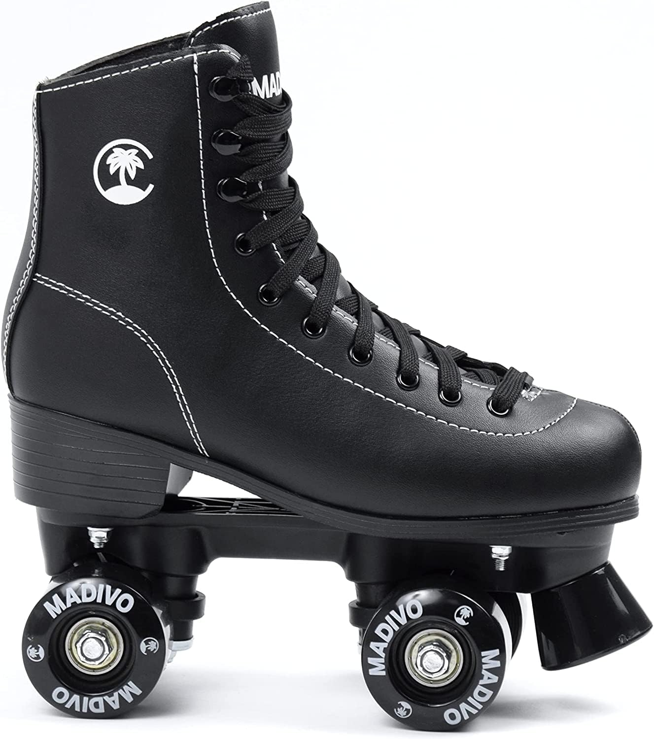 MADIVO Patins à roulettes classiques classiques pour femme - Roulement à billes ABEC-7 - Pour fille - Noir - Tailles 35, 36, 37, 38, 39, 40, 41