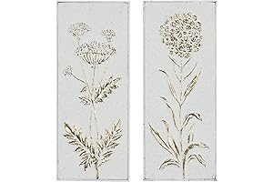Elegant Metal 3D Floral Wall Decor - Set of 2 Artistic Wall Sculptures