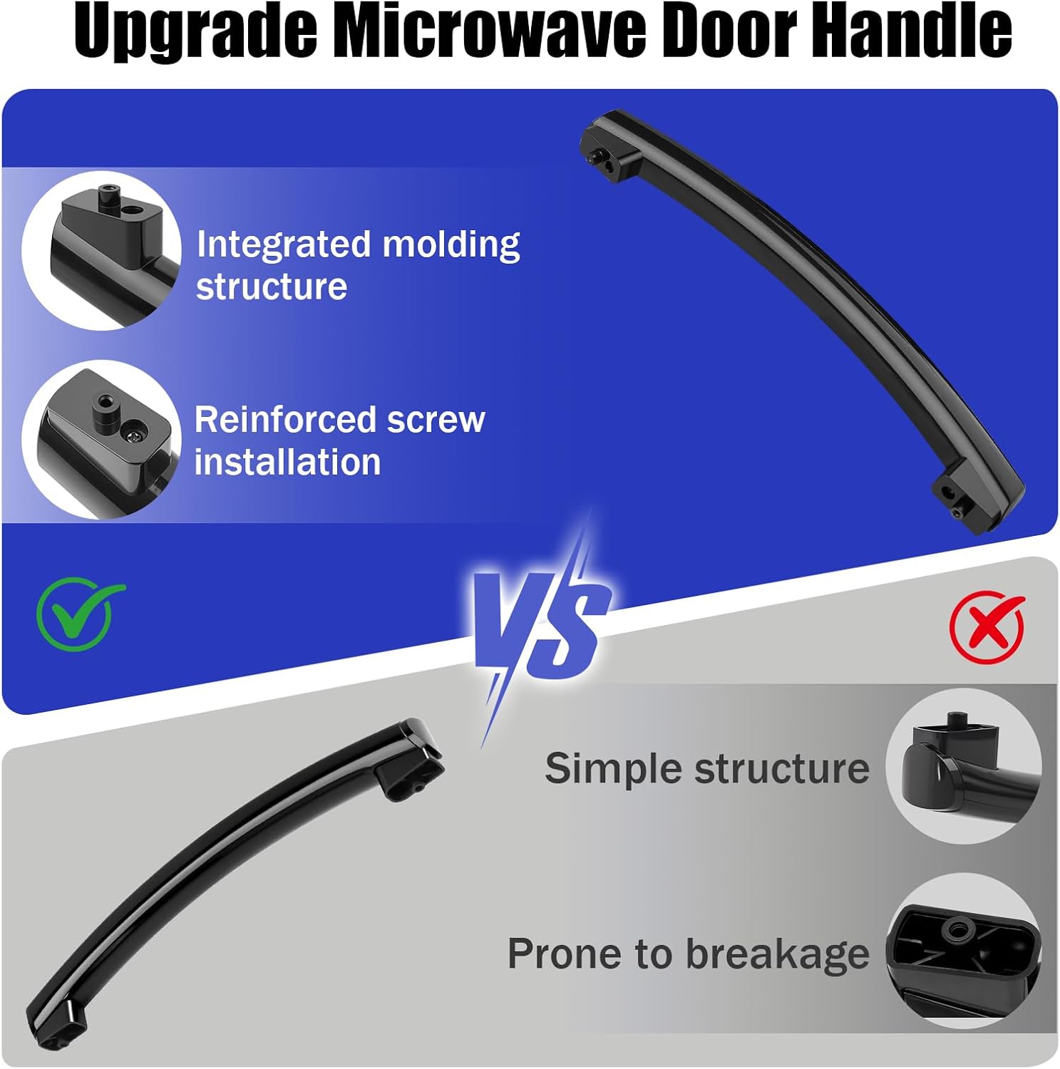 Upgrade WB15X24435 Microwave Door Handle - for GE Microwave, Replacement WB15X10216 AP5957851 PS10065137-2 Pcs