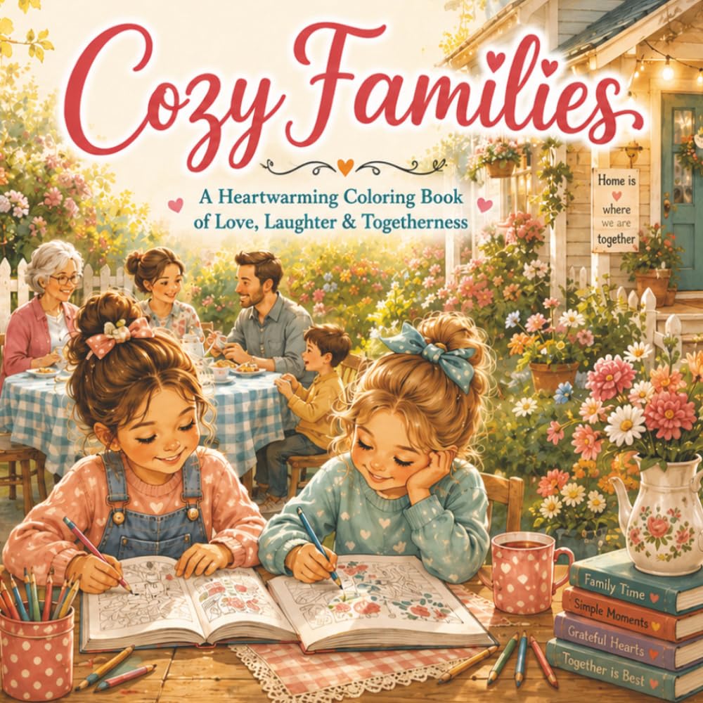 Cozy Families: A Heartwarming Coloring Book Celebrating Everyday Family Moments Together
