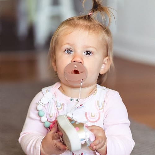 Miniatura 3 de Chupete chupete, chupetes de silicona de grado alimenticio con asa y 3 agujeros para mayor seguridad, sin BPA, paquete de 4 (2 muertos  2