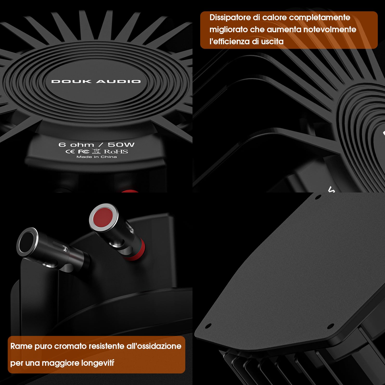 Douk Audio Potente shaker per bassi tattili: trasduttore per subwoofer da 50 Watt, per home theater e auto (nero, 1 pezzo)