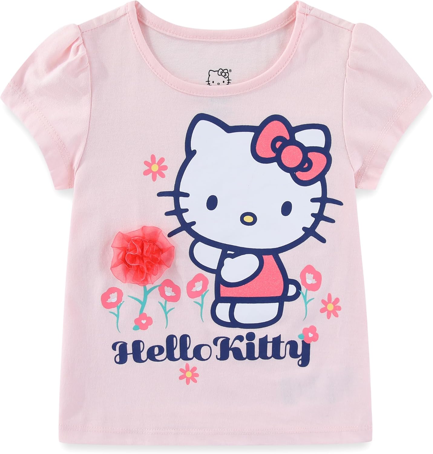 Hello Kitty Sanrio Girls Short Sleeve Shirt and Skort Skirt 2 Piece Set for Big Kids - Image 2