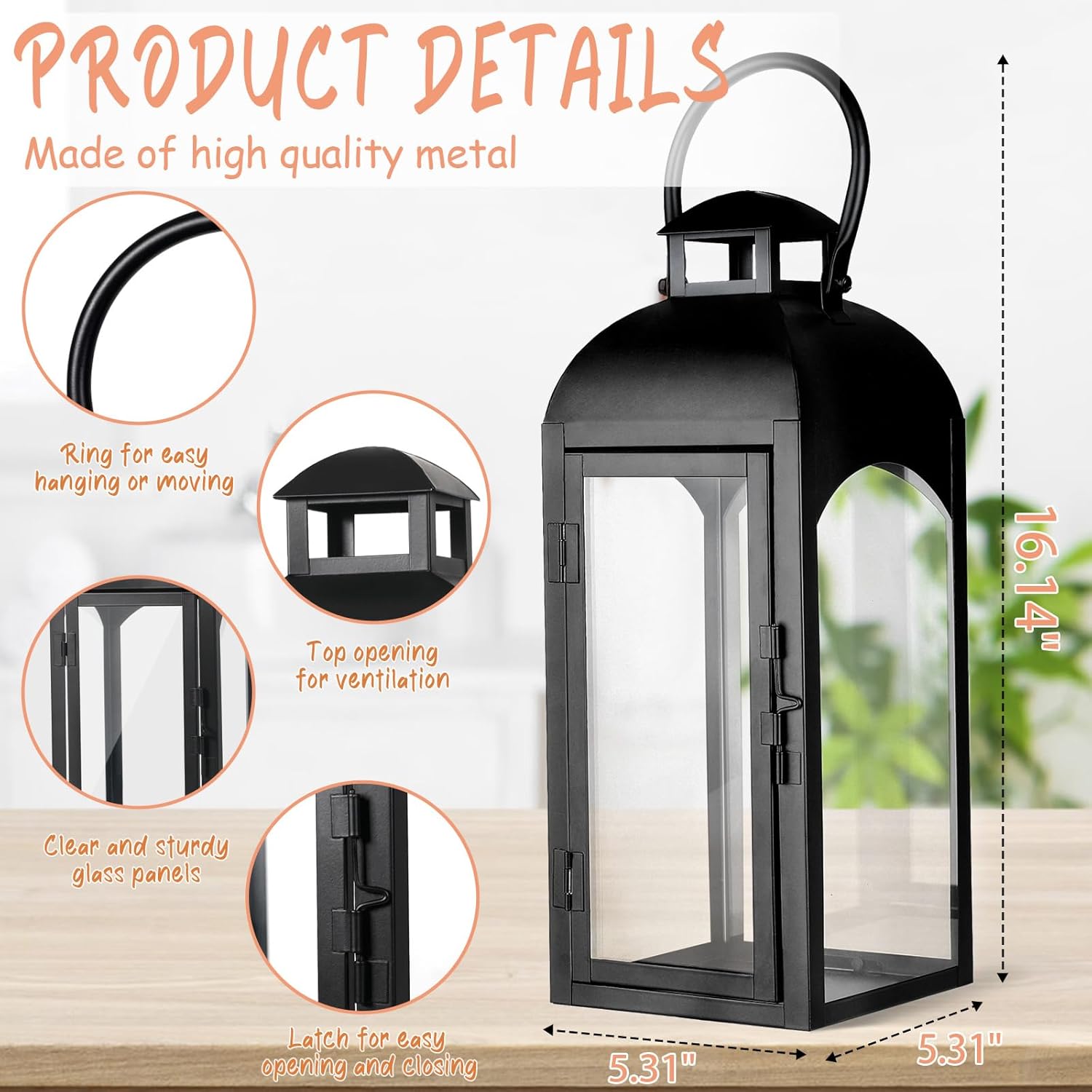 Faroles De Vela LED Vintage Bright Zeal - 2 Unidades, IP44 Impermeable, Temporizador 6h, Oro Envejecido
