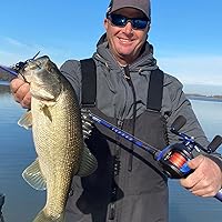 Vista 7 de One Bass Combo de carrete de caña de pescar, caña de pescar con grafito 2 piezas en blanco