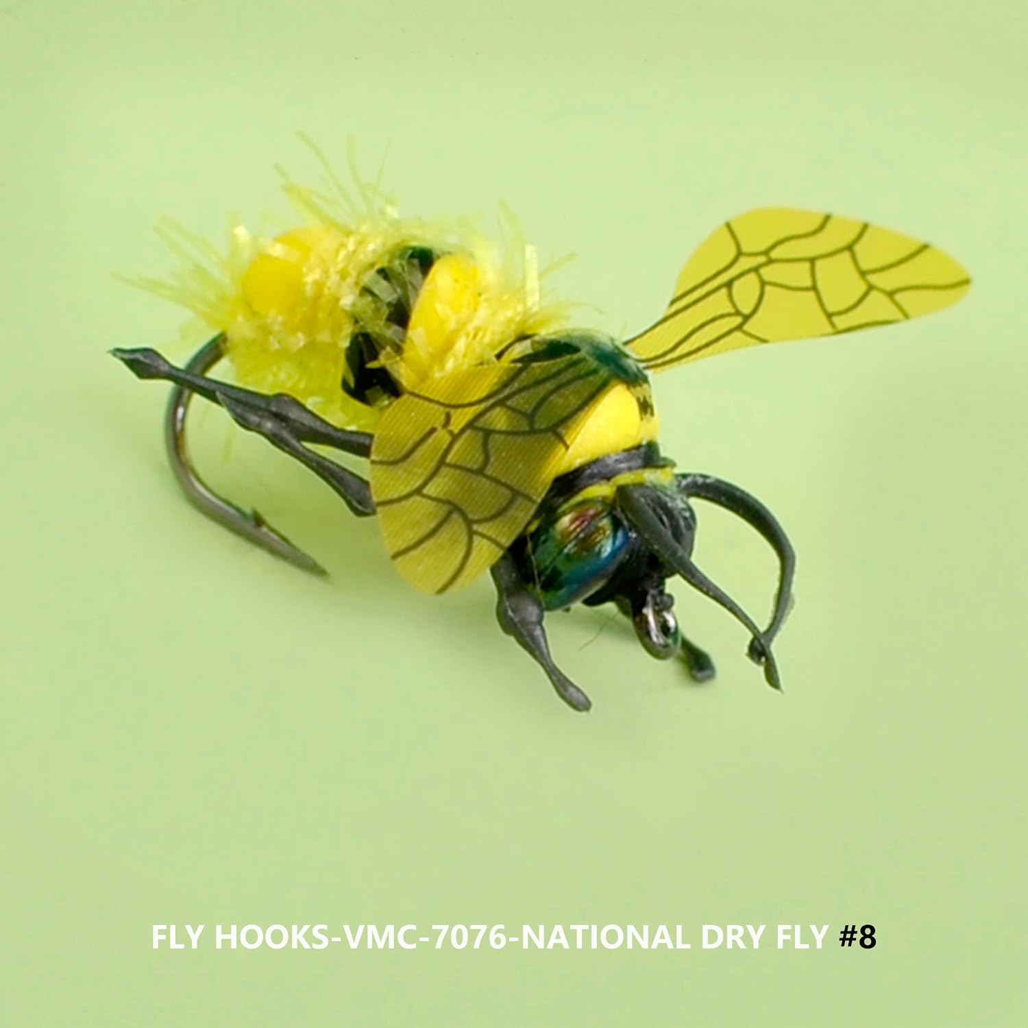 Realistic Flies Fly Fishing Flies kit - Handmade Dry/Wet/Fly Fishing Lures (bee)
