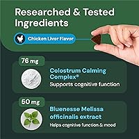 Vista 5 de VETRISCIENCE Max Veterinary Strength Calm & Confident Chews - Stress Supplement for Pets - Supports Brain Function for Cats & Dogs - with Lemon Balm