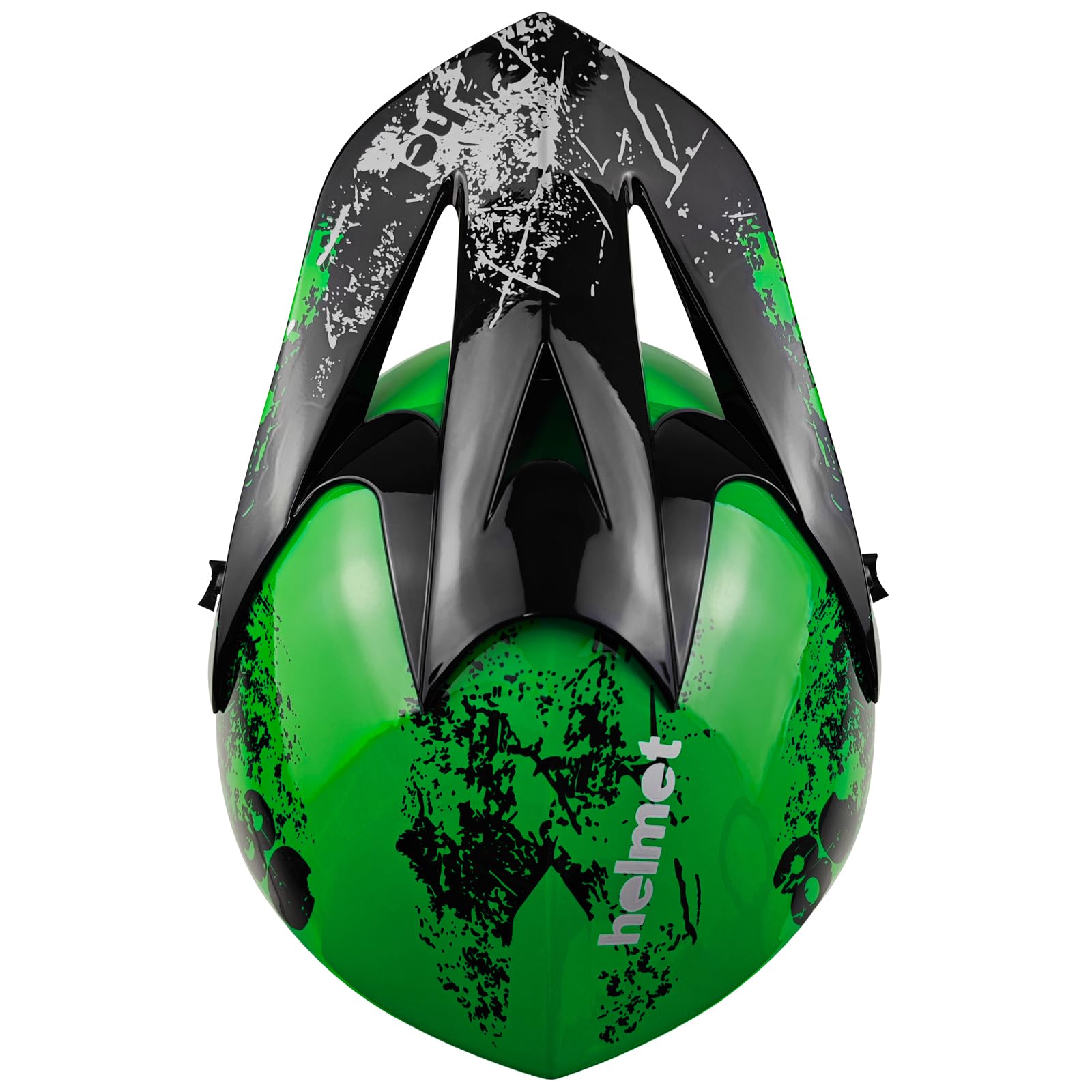 Młodzieżowe kaski motocrossowe, offroad, kaski rowerowe dla chłopców i dziewczynek, spersonalizowane kaski motocyklowe, standardy CE (zielony, M)