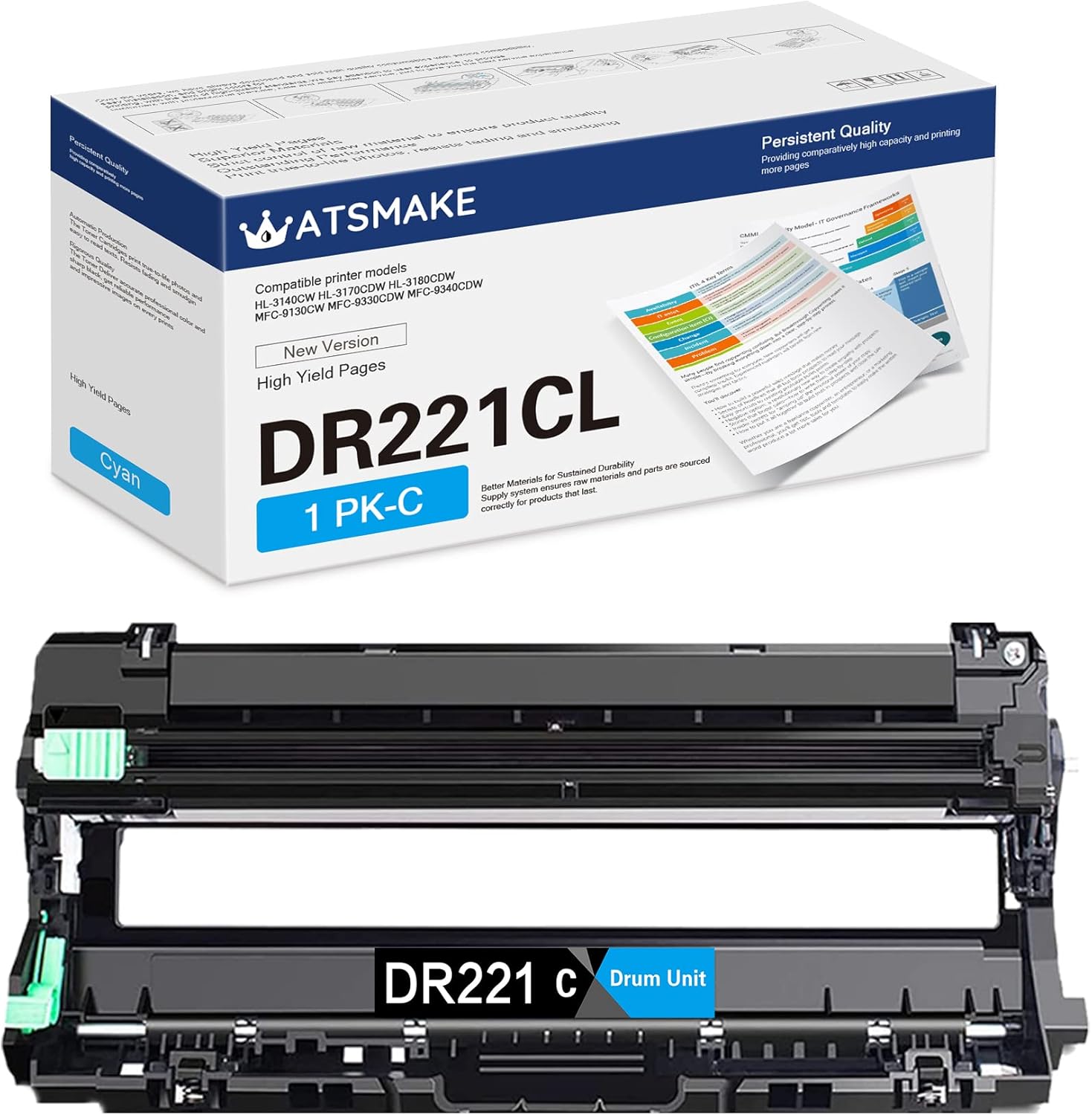 ATSMAKE DR 221CL DR221CL Drum Unit Compatible for Brother