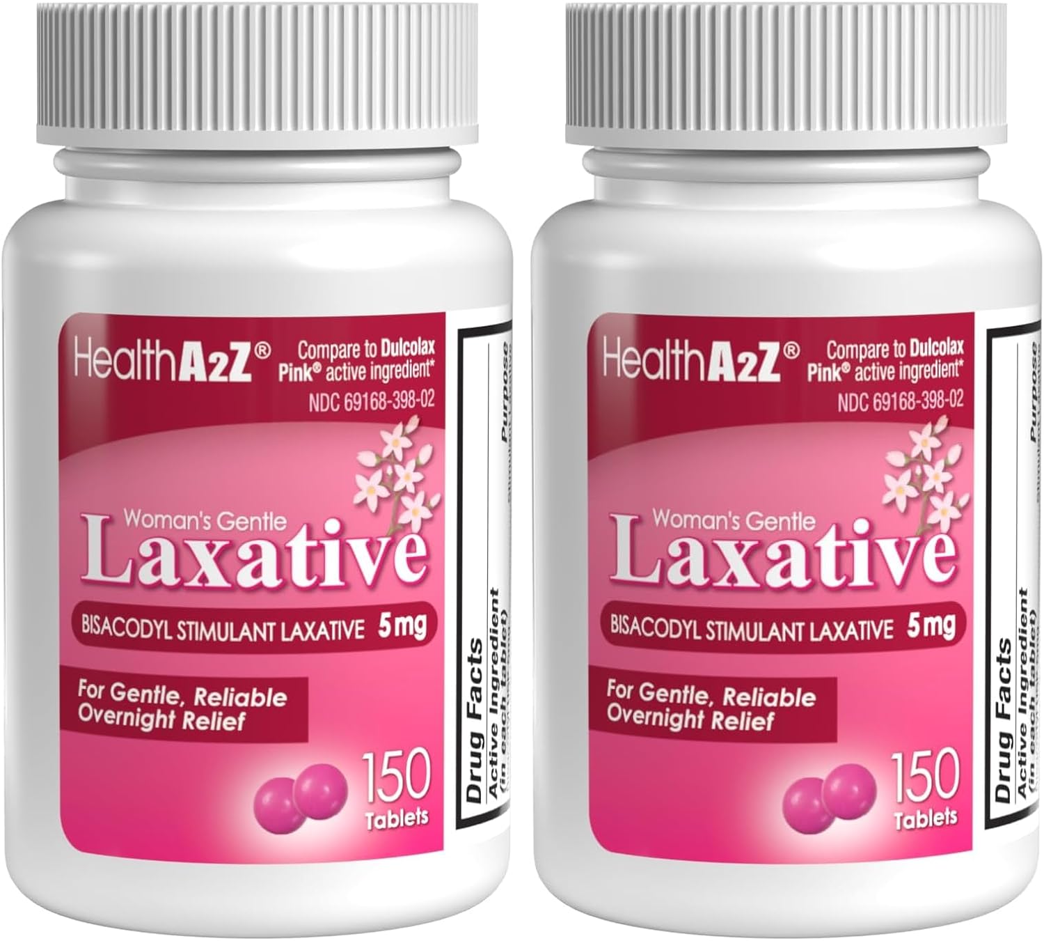 HealthA2Z® Woman’s Gentle Laxative | Bisacodyl 5mg Stimulant Laxative | Constipation Relief | Gentle & Reliable Overnight Support | 24 Packs of 25 Tablets Each (600 Tablets Total) | Value Pack