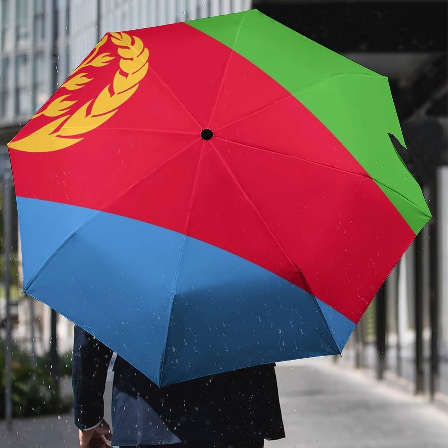 Flag of Eritrea Travel Compact Umbrella Portable Tri-fold Windproof for Rain Sun Protection
