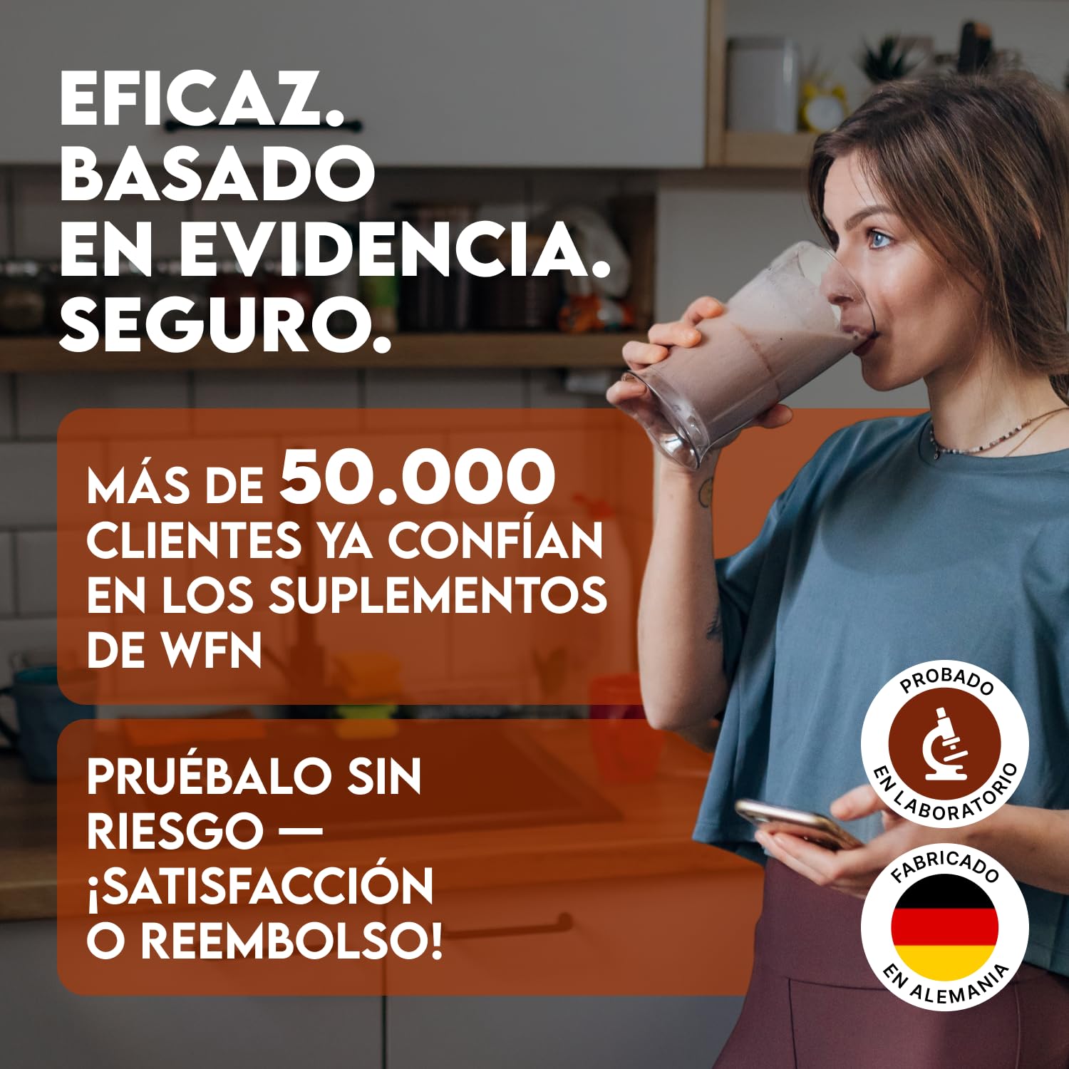 WFN Approved Whey Proteína en Polvo – Chocolate – 1 kg – Con Lactasa – Proteína de Suero de Alta Solubilidad – Producido y Analizado en Laboratorio en Alemania