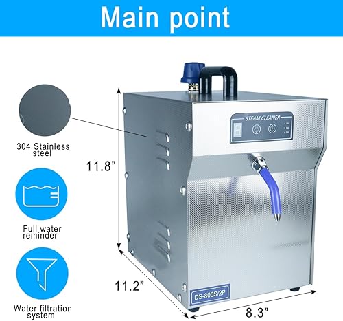 Miniatura 4 de TDR Venus Máquina limpiadora de joyas para plata y oro, máquina limpiadora de vapor profesional de 1200 W, 2 L, limpiador de joyas de acero