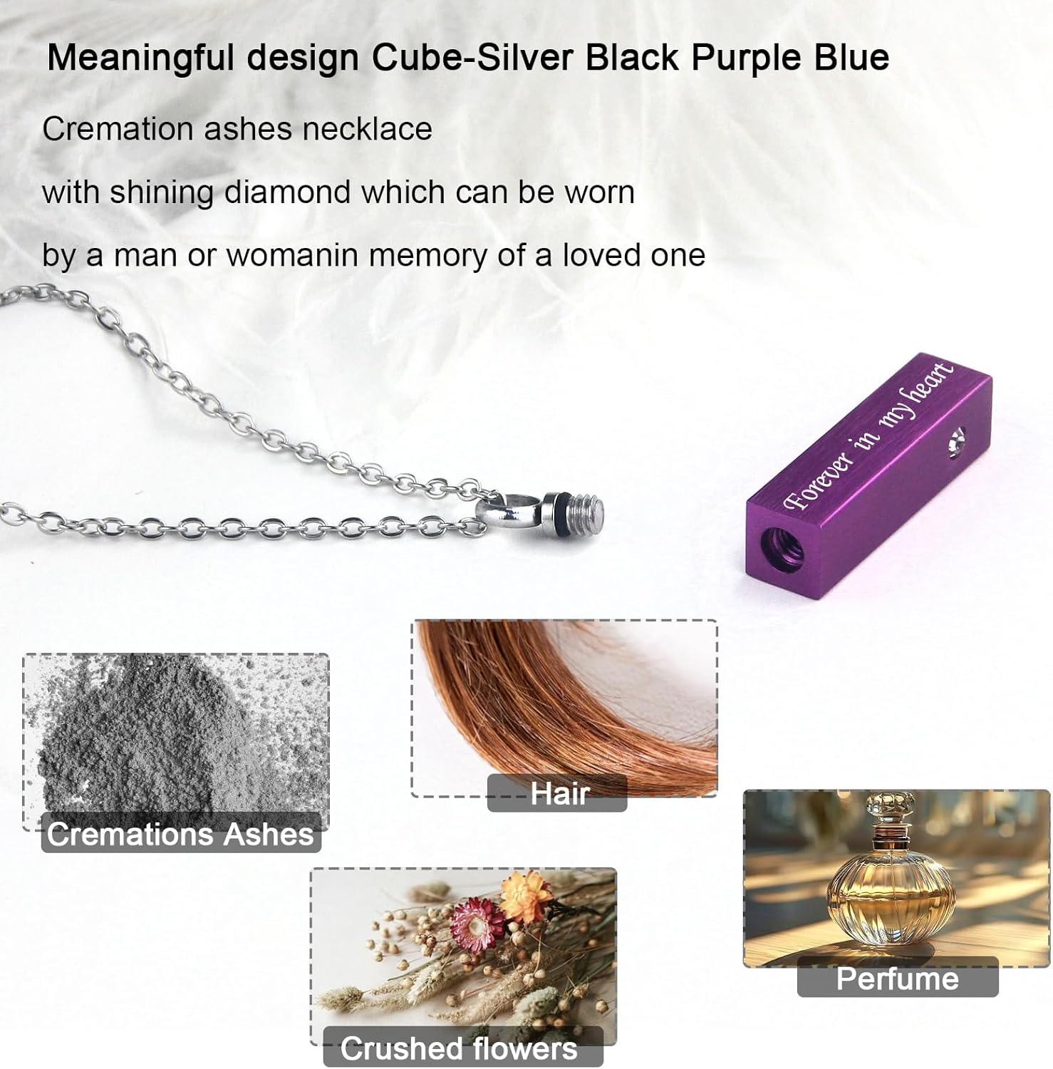 weikui 16 Pieces Urn Necklace for Ashes for Human Cremation Jewelry for Ashes Square Small BarKeepsake Pendant for Women Men Loved Ones - Image 4