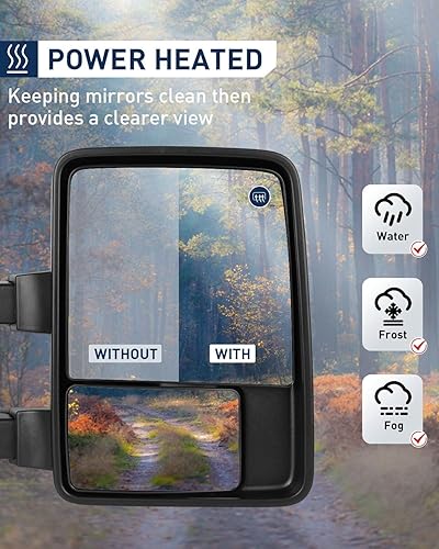 Miniatura 4 de ECCPP Espejos retrovisores para Ford F-150 2004-2014 con calefacción eléctrica y luces de charco ADP06518701S