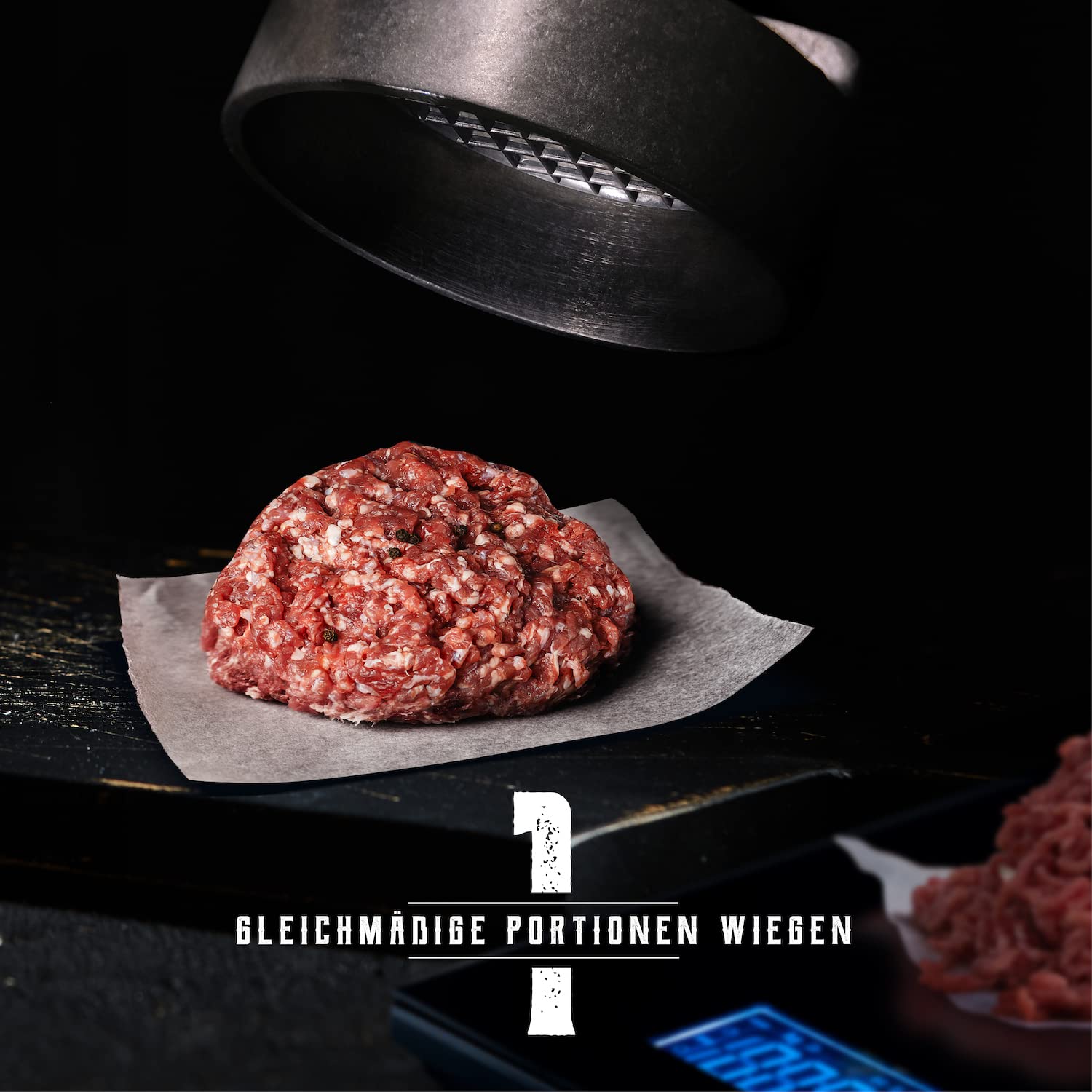 ADELMANN EDELSTAHLTECHNIK Presse-Hamburger Professionnel en Aluminium Ø 125 mm – Revêtement Anti-adhésif – Presse en Fonte d'aluminium pour Hamburger Parfait – Pattie Maker Pattie Maker Patty Former