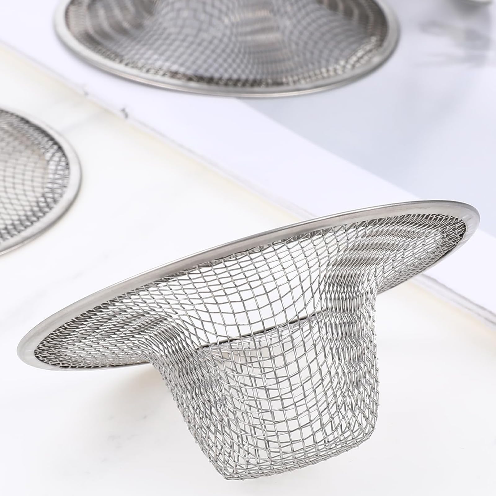 filtri per lavello da cucina, 3 pezzi filtro di scarico lavello cucina doccia, Filtro Lavello Cucina Sink Strainer in Acciaio Inox, anti intasamento, cestino raccogli alimenti, argento