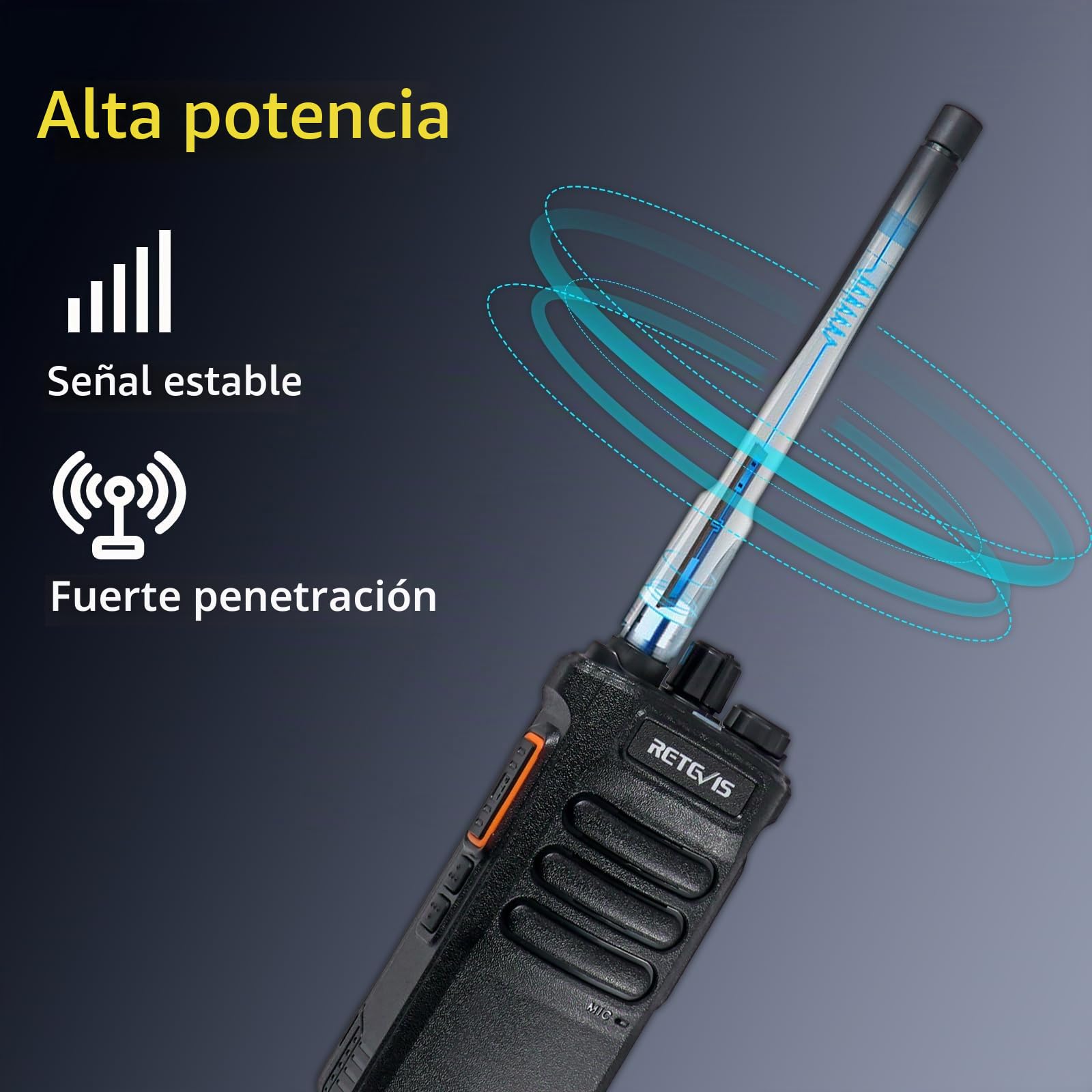 Retevis RT86 Walkie Talkie Resistente, Radio Bidireccional Recargable