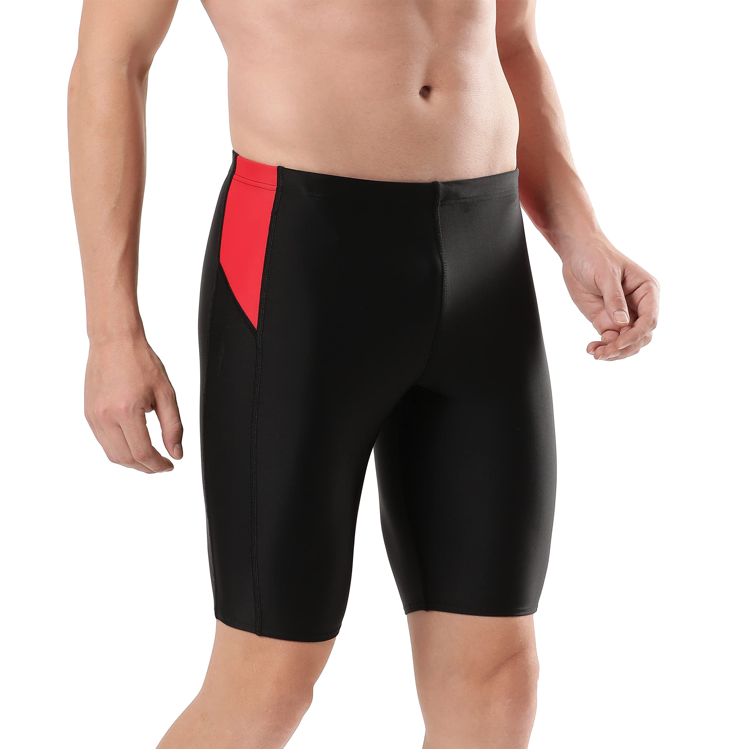 Speedo Men's Endurance 10 Dive Aquashort - Black & Fed Red 2