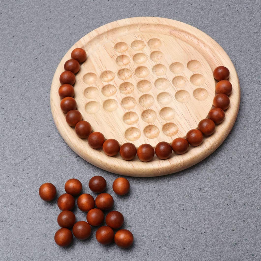 Juego De Mesa De Madera - Solitario De Canicas, Rompecabezas De Bolas, Tablero De Desafío, Regalo Navidad