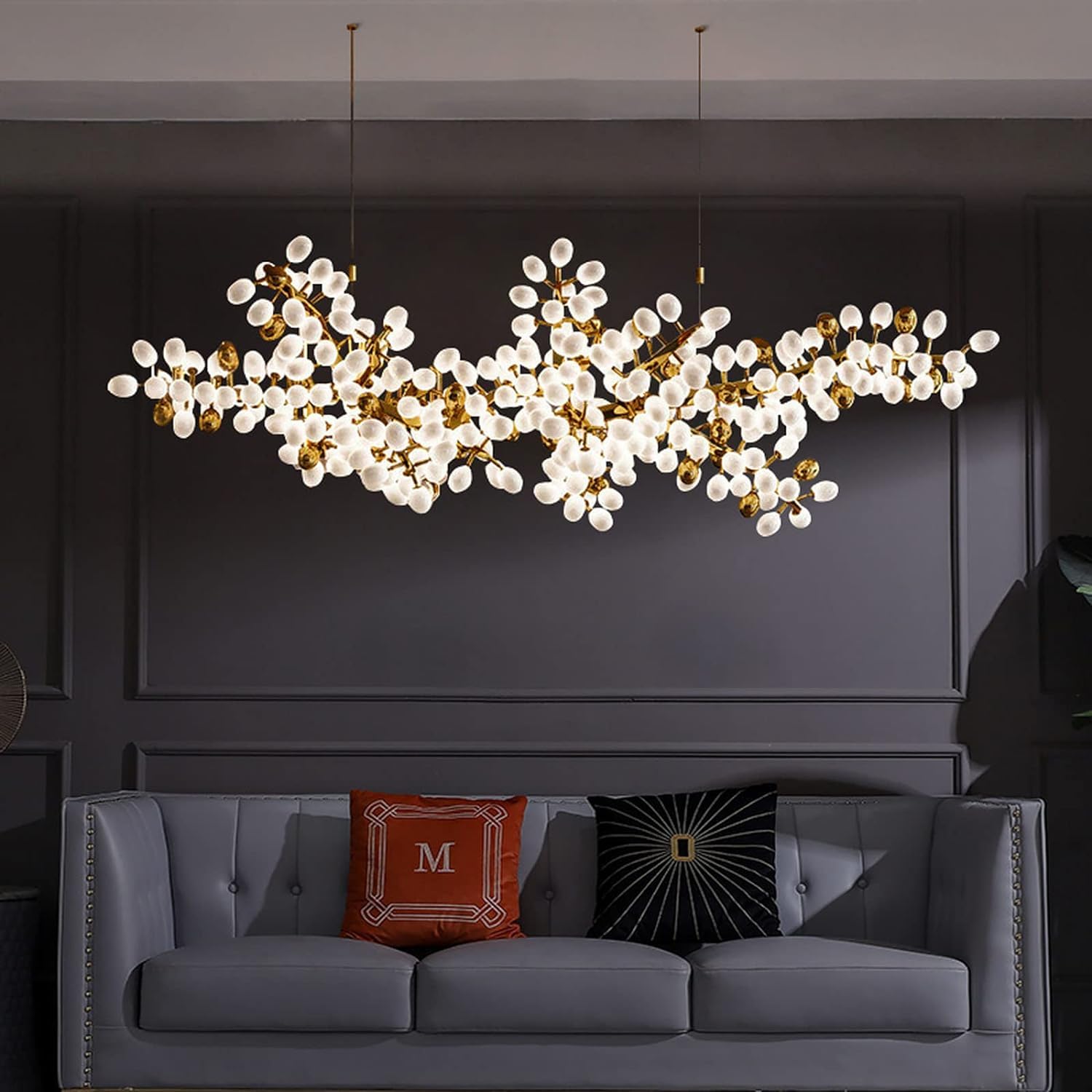 Lampa wisząca LED kryształ winogron nowoczesna żyrandol dekoracja sypialni