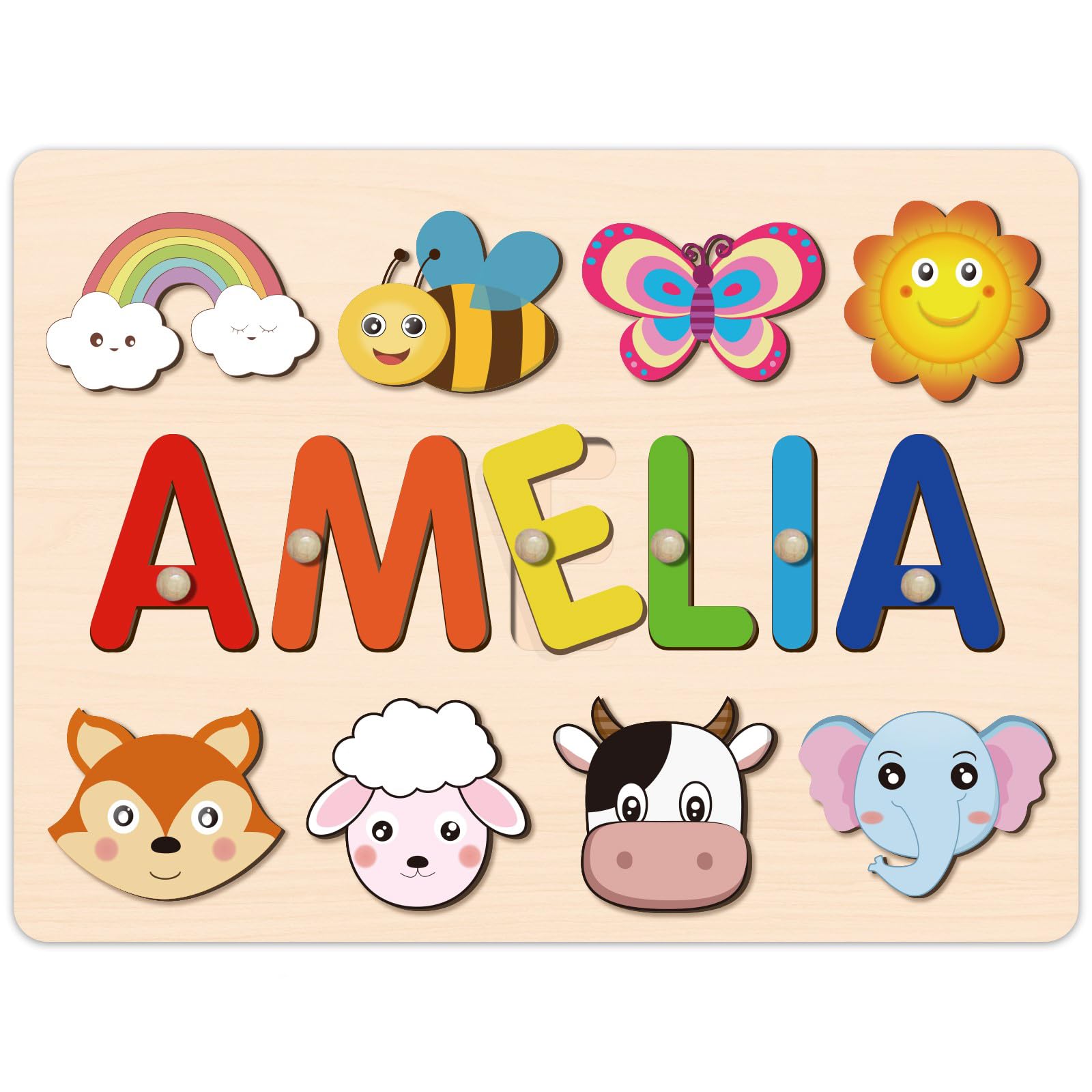 Personalized Kids Name Puzzles, Montessori Toys for 1-3 Years, Custom Name Puzzles, Custom Baby Boy and Girl Gifts, 1st Birthday, Children's Day,