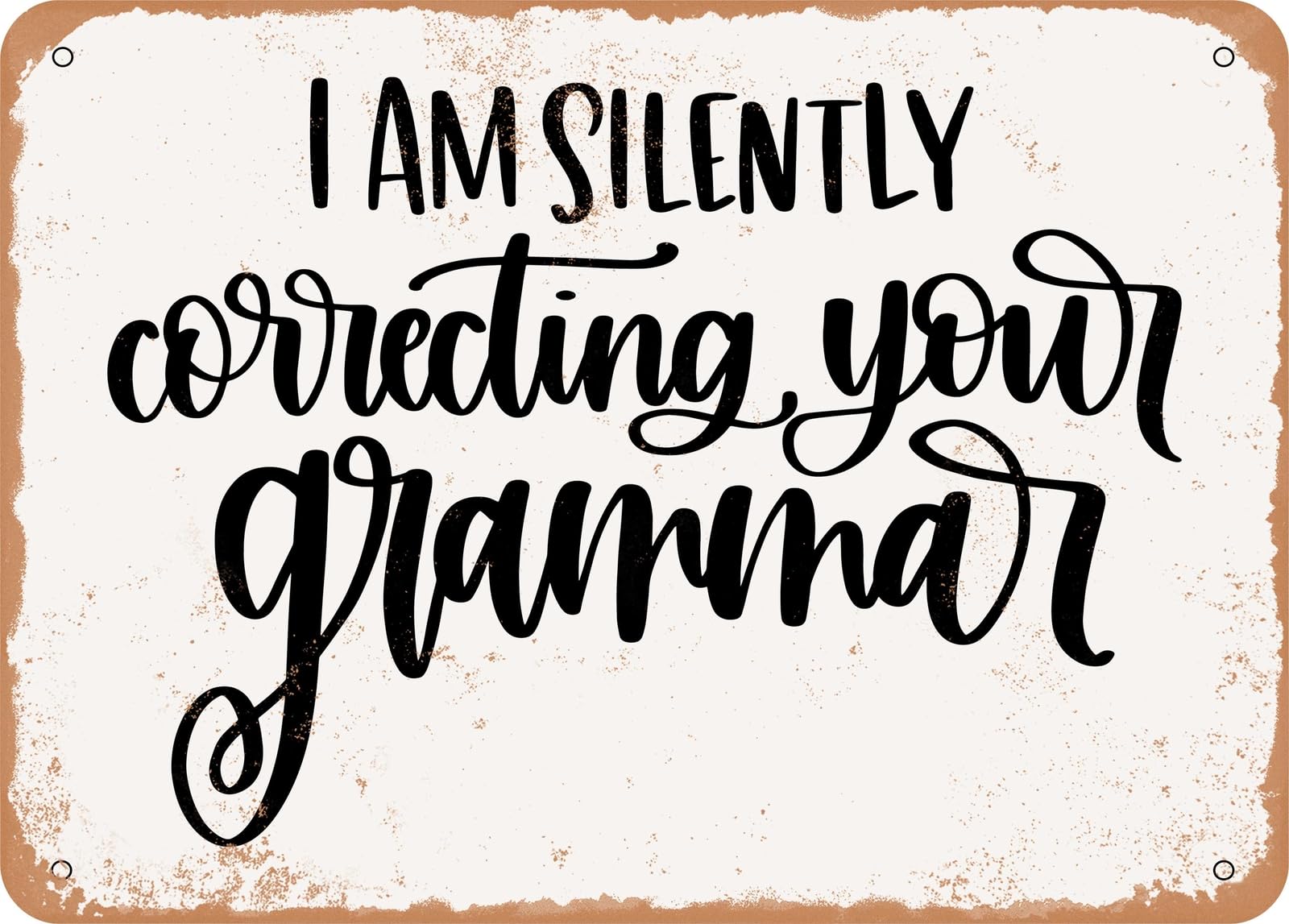 Miaomansenstore Metal Sign - Grammar - Vintage Look Sign Home Decor