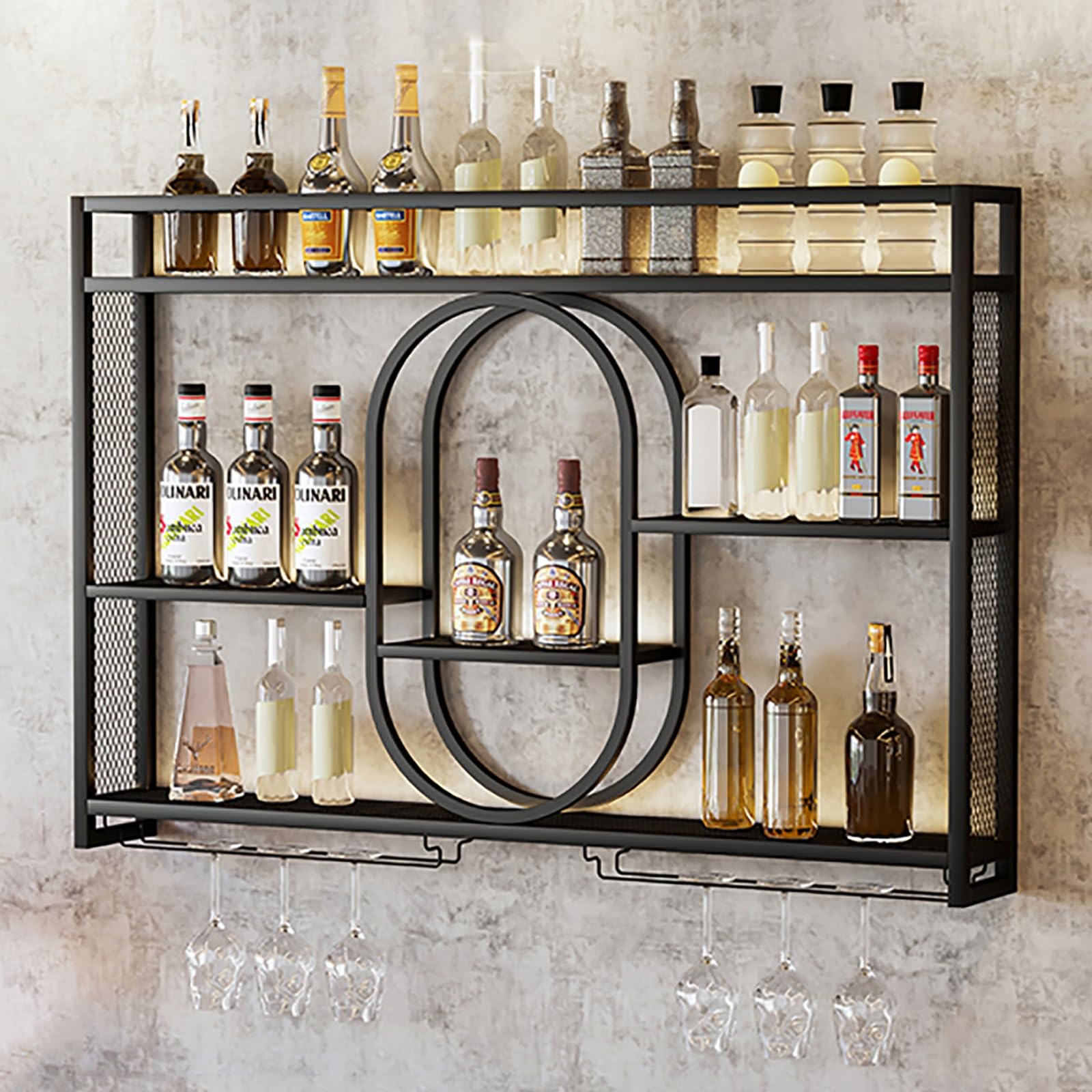 Étagères de bar flottantes LED pour illuminer vos soirées et vos verres