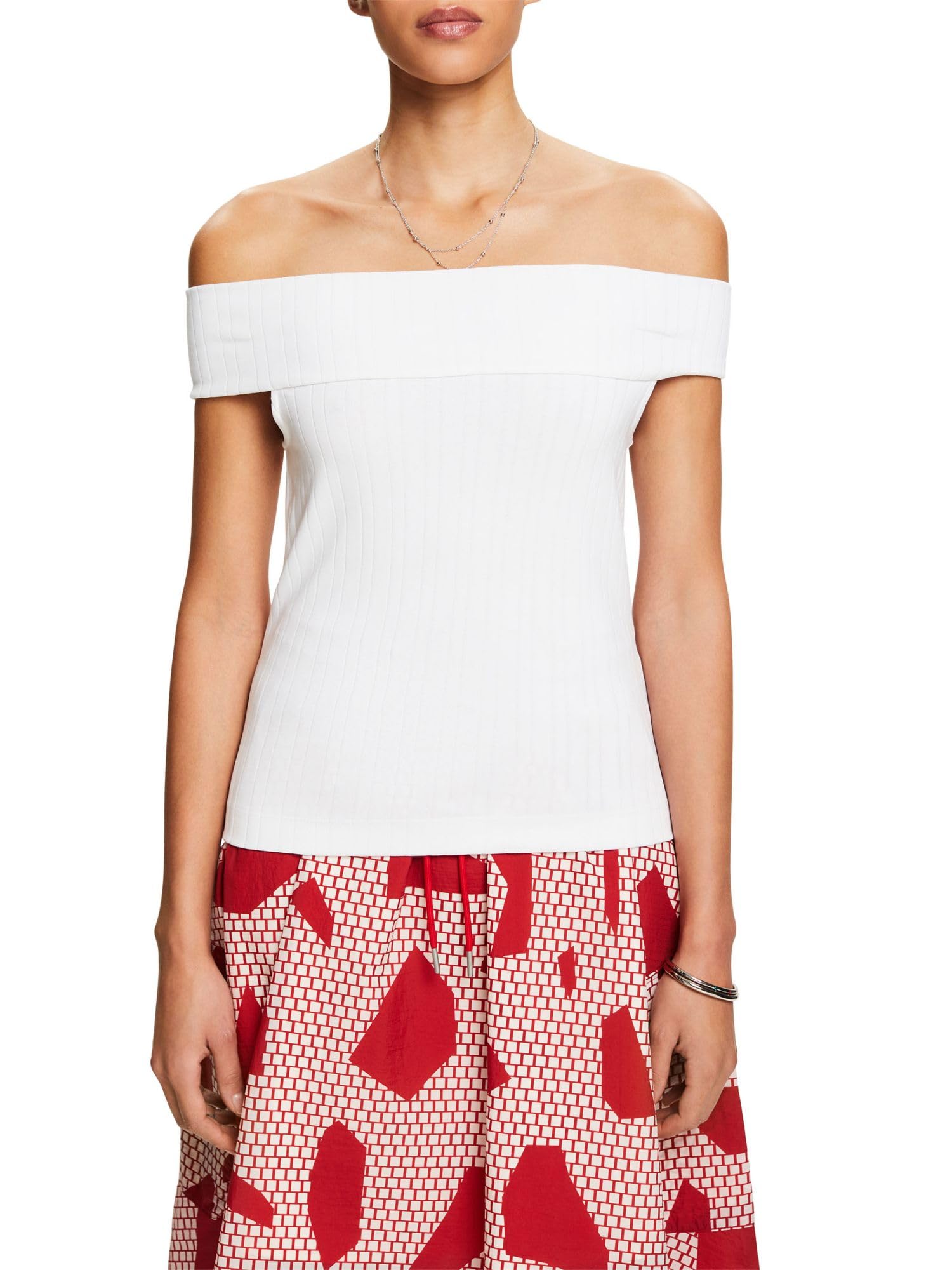 Esprit Women's White T-Shirt, Large