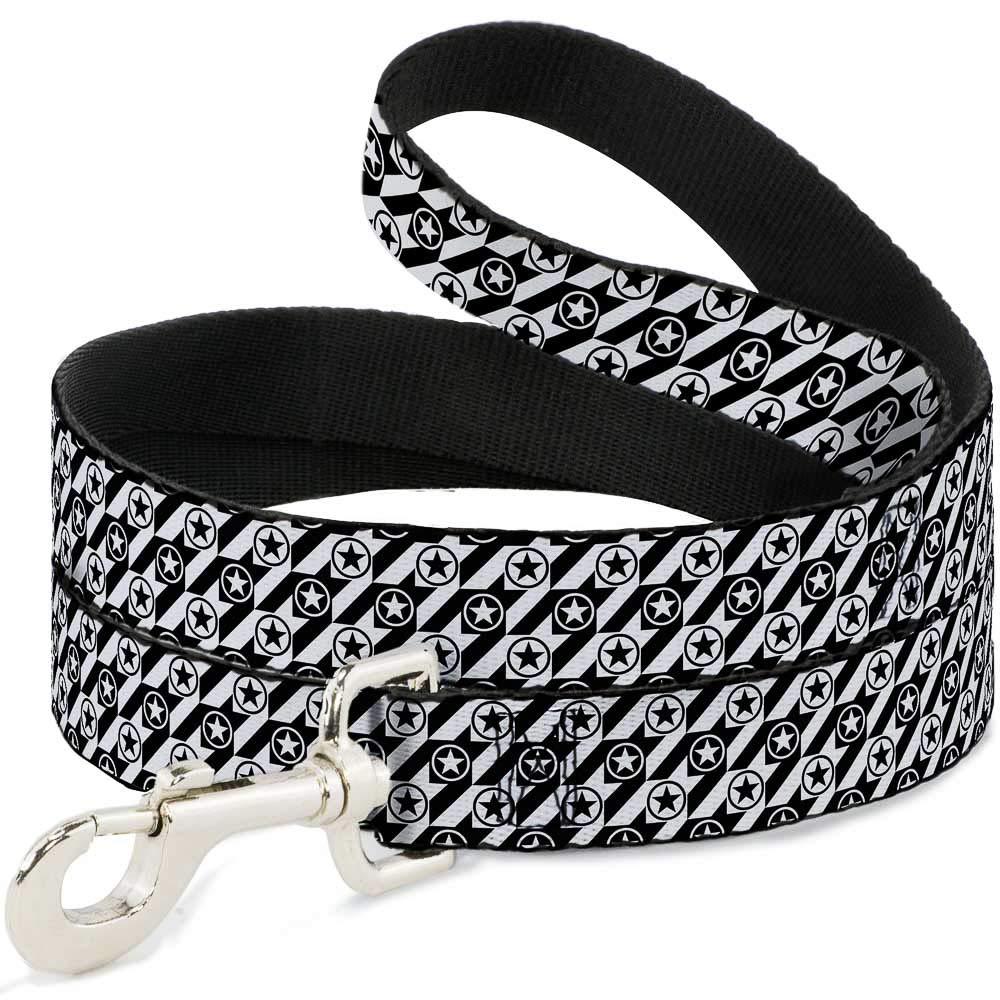 Laisse pour chien large de 3,8 cm motif pied-de-poule noir et blanc Buckle Down DL-W30804-W