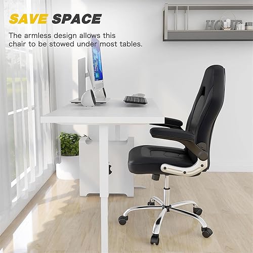 Miniatura 5 de AFO Silla ergonómica para videojuegos de computadora, altura y giro ajustables, reposabrazos acolchados y soporte lumbar, respaldo medio, silla de