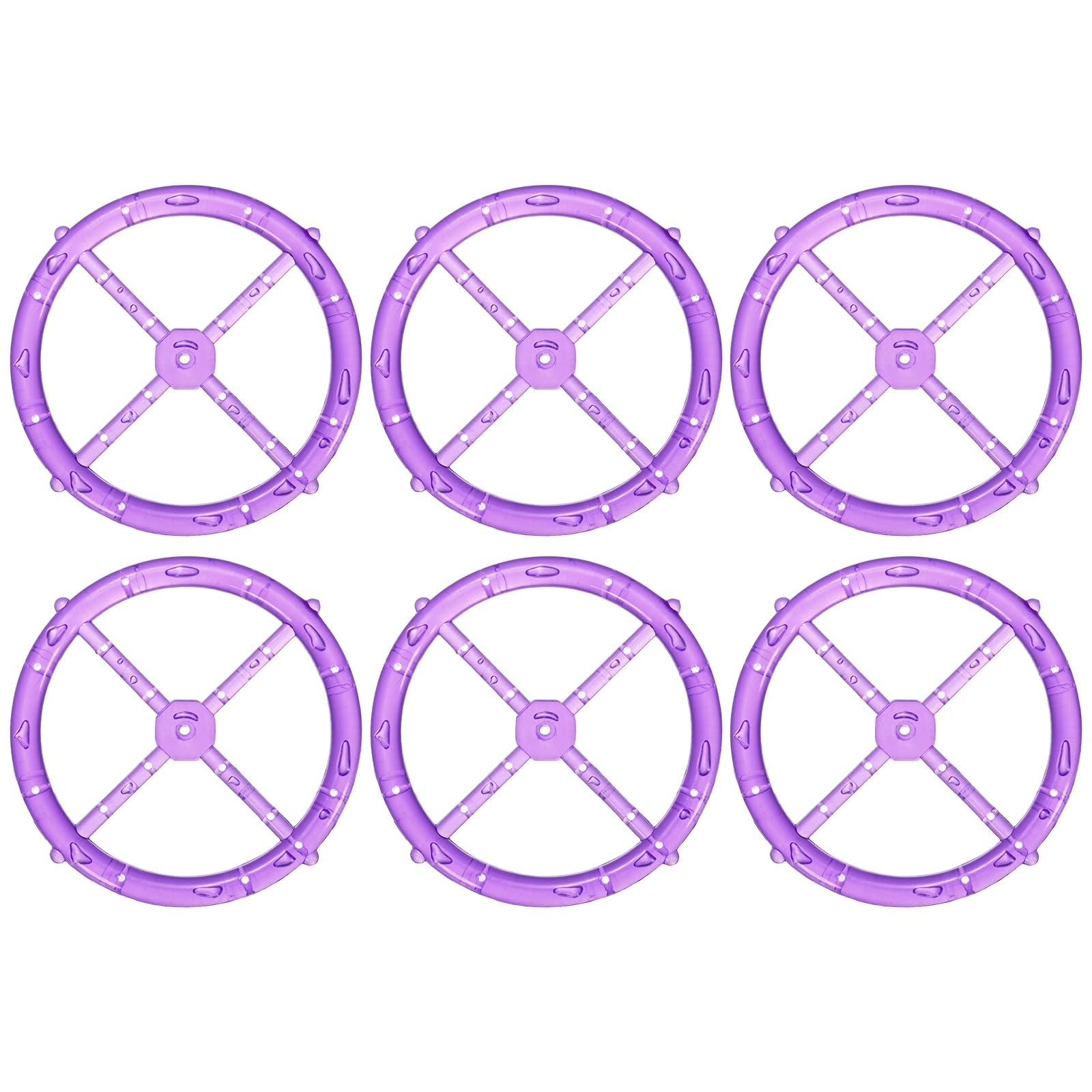 M METERXITY 6-Pack Wind Chime Rings, 12cm Acrylic Round Shape DIY Wind Chime Parts Supplies for Craft Projects/Custom Home Garden Outdoor Hanging Decorations [Purple]