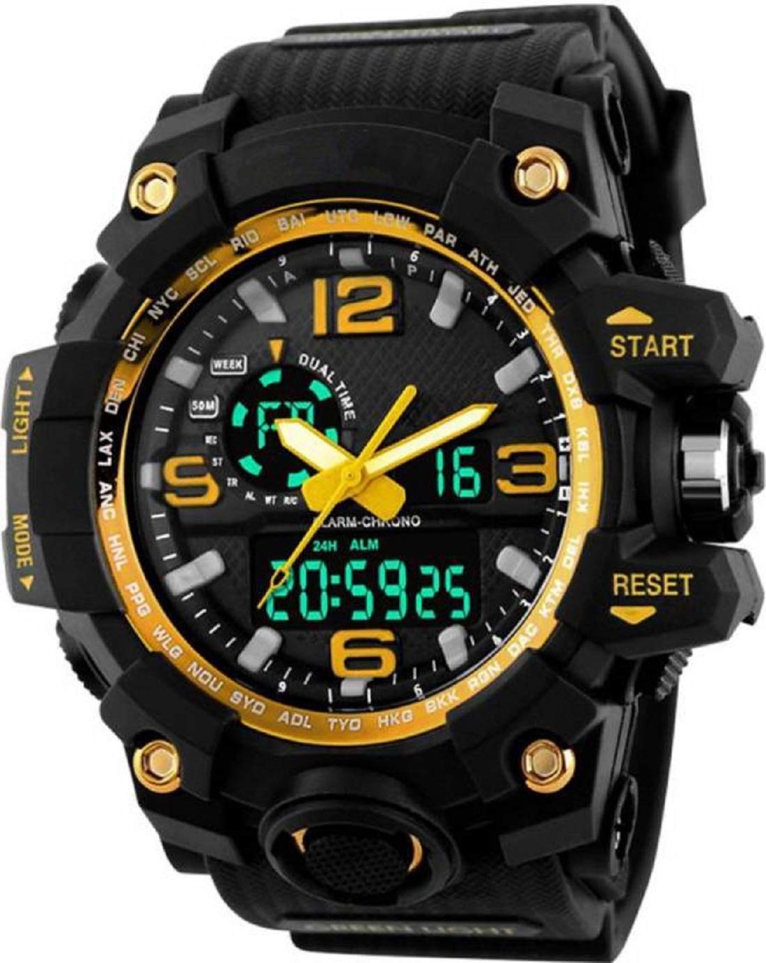 SS Collection TONSY Analogue-Digital Black Dial Mens Golden Sports Watch (B07PGBX1W8) Amazon Price History, Amazon Price Tracker