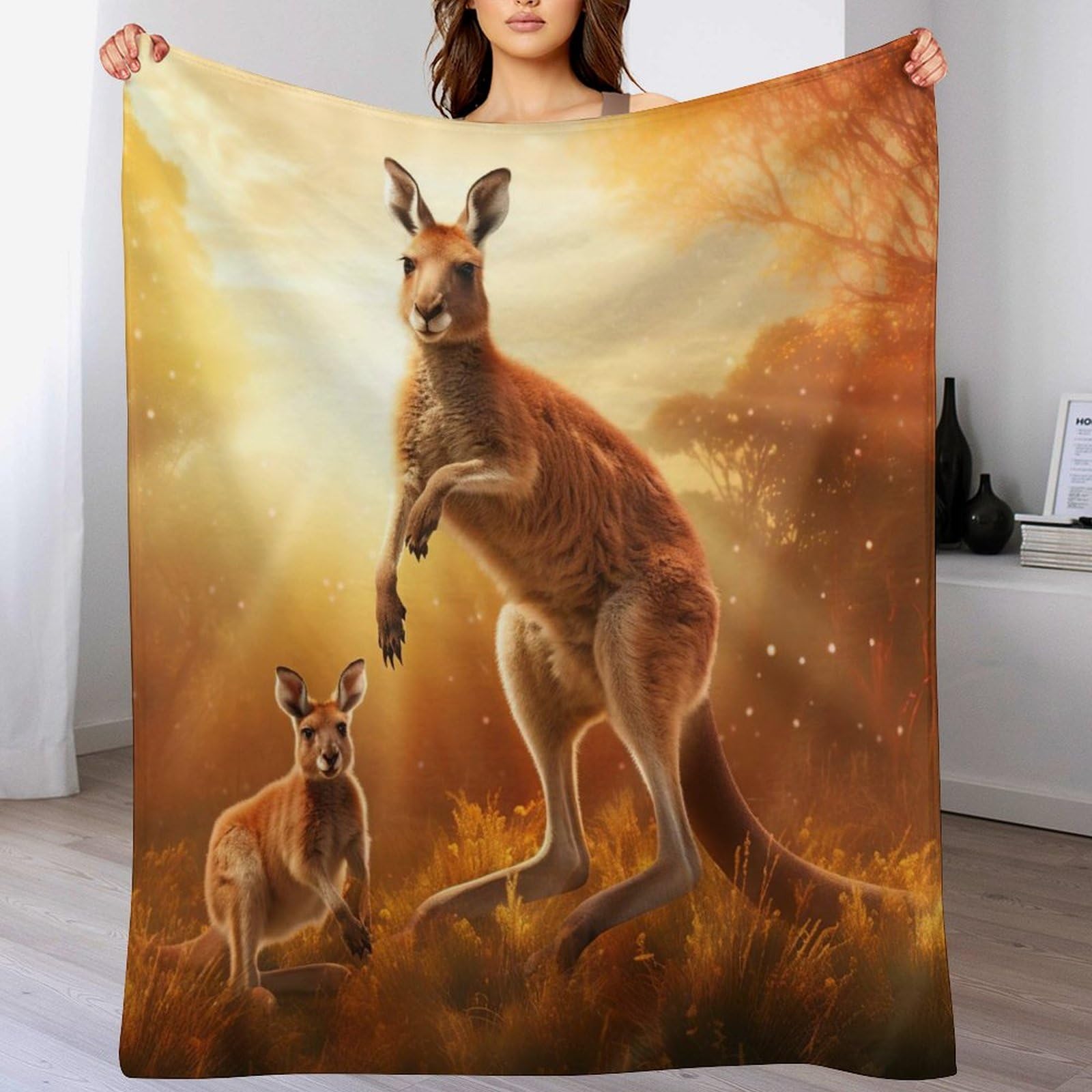 Manta de franela para sofá de canguro ideal para tardes de películas en invierno