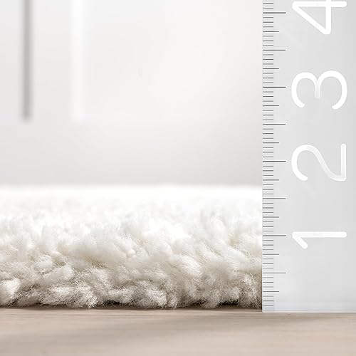 Miniatura 2 de nuLOOM Marleen - Alfombra contemporánea de pelo, 10 pies 6 pulgadas x 14 pies, color blanco
