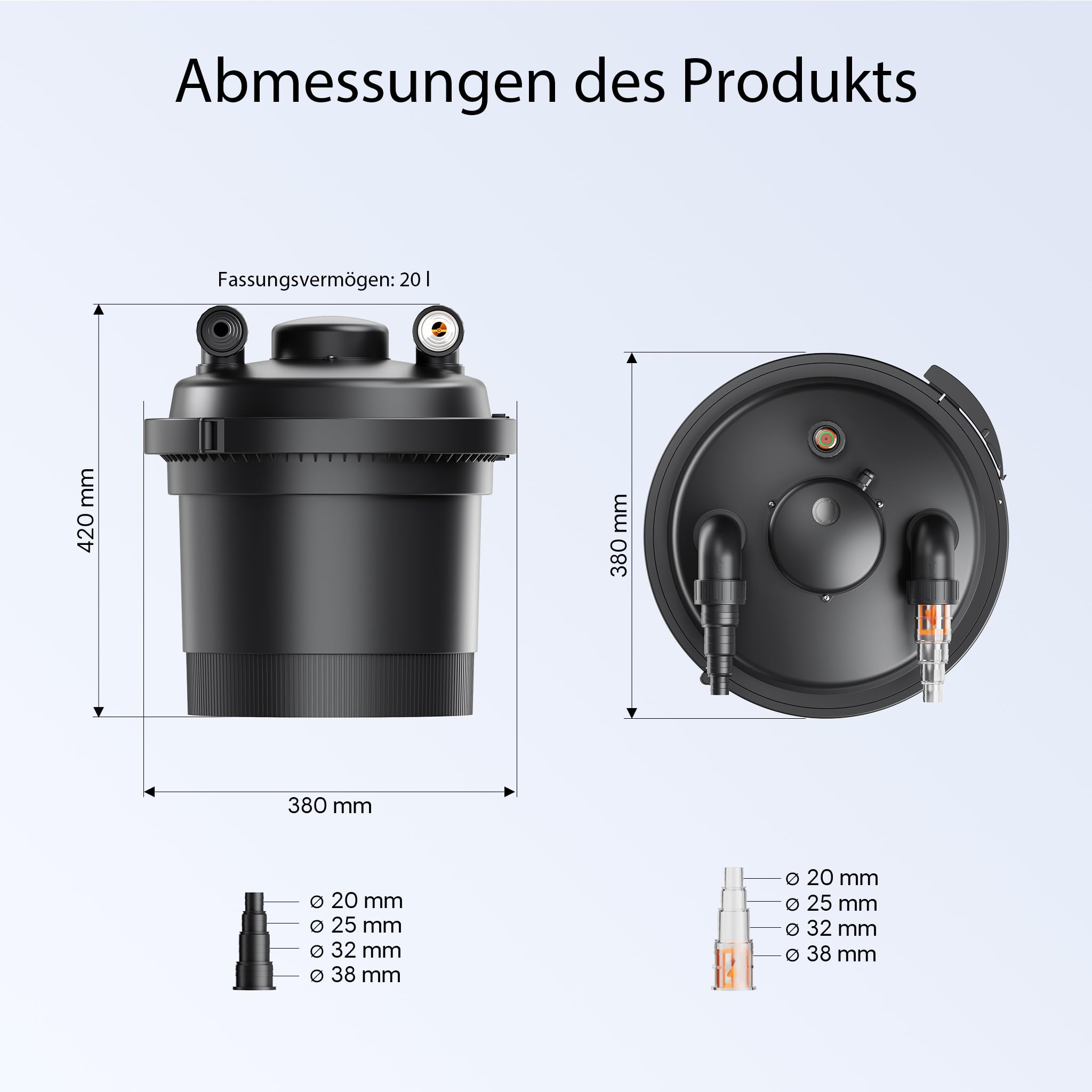 SunSun CPF-280 Druckteichfilter 9000 l/h 11 W UVC Einheit Teichdruckfilter bis 8000 Liter