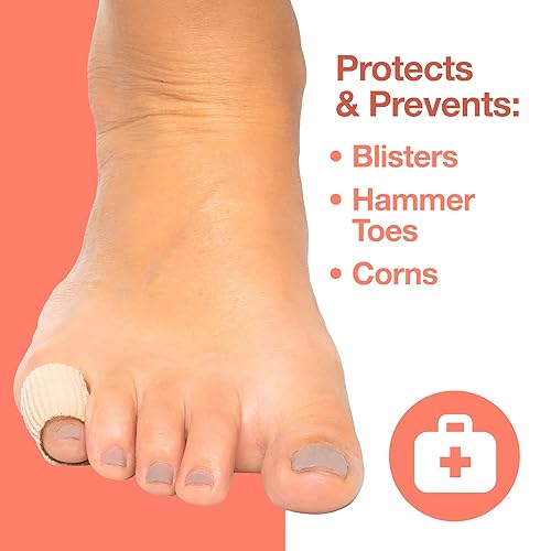 Miniatura 4 de ZenToes Tubos para los dedos de los pies, protectores de funda de tela con forro de gel, juego de 5 manguitos de tubo, 29 pulgadas, tubo forrado de