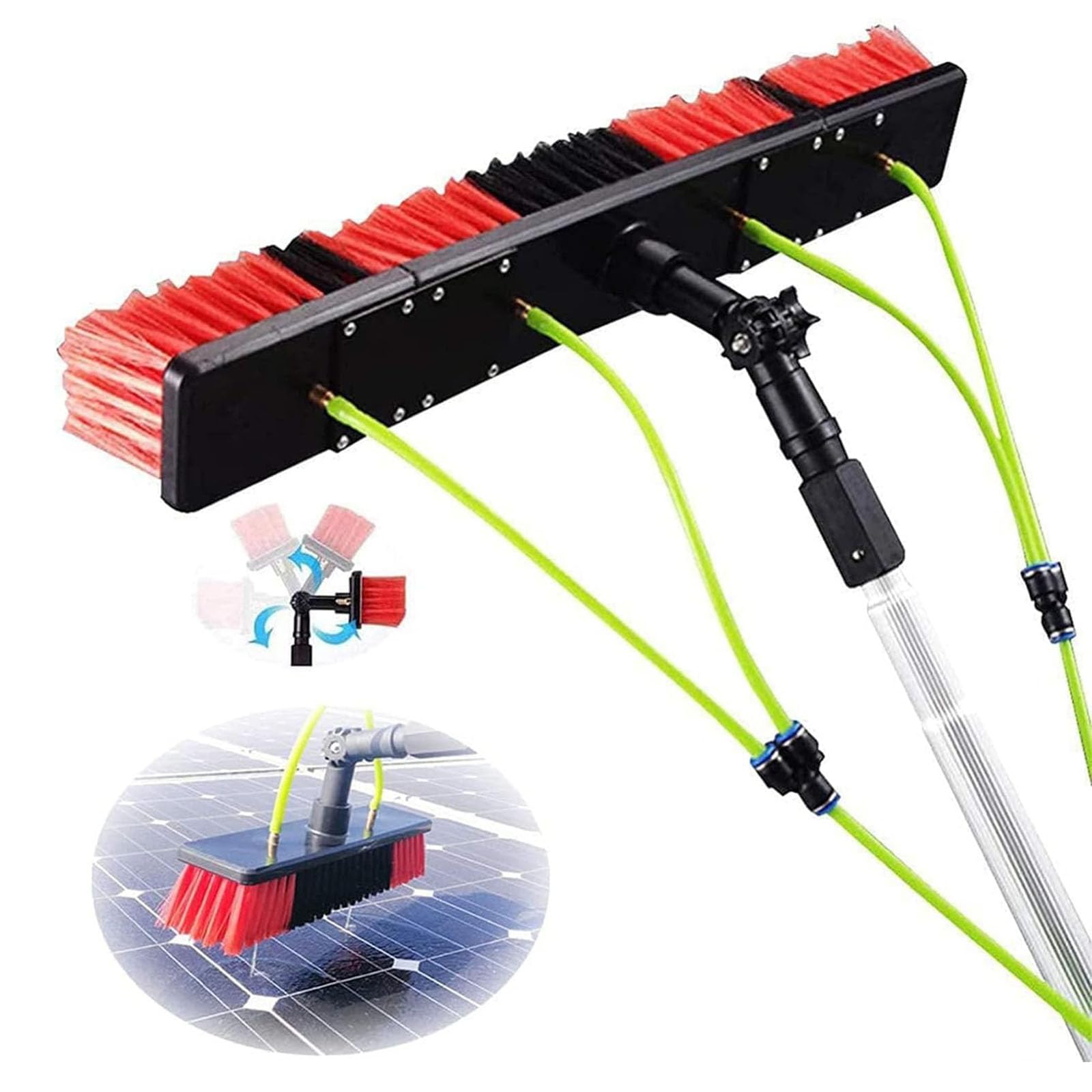 Perche télescopique nettoyage vitres avec brosse à eau 50 cm grand format hydro-alimentée