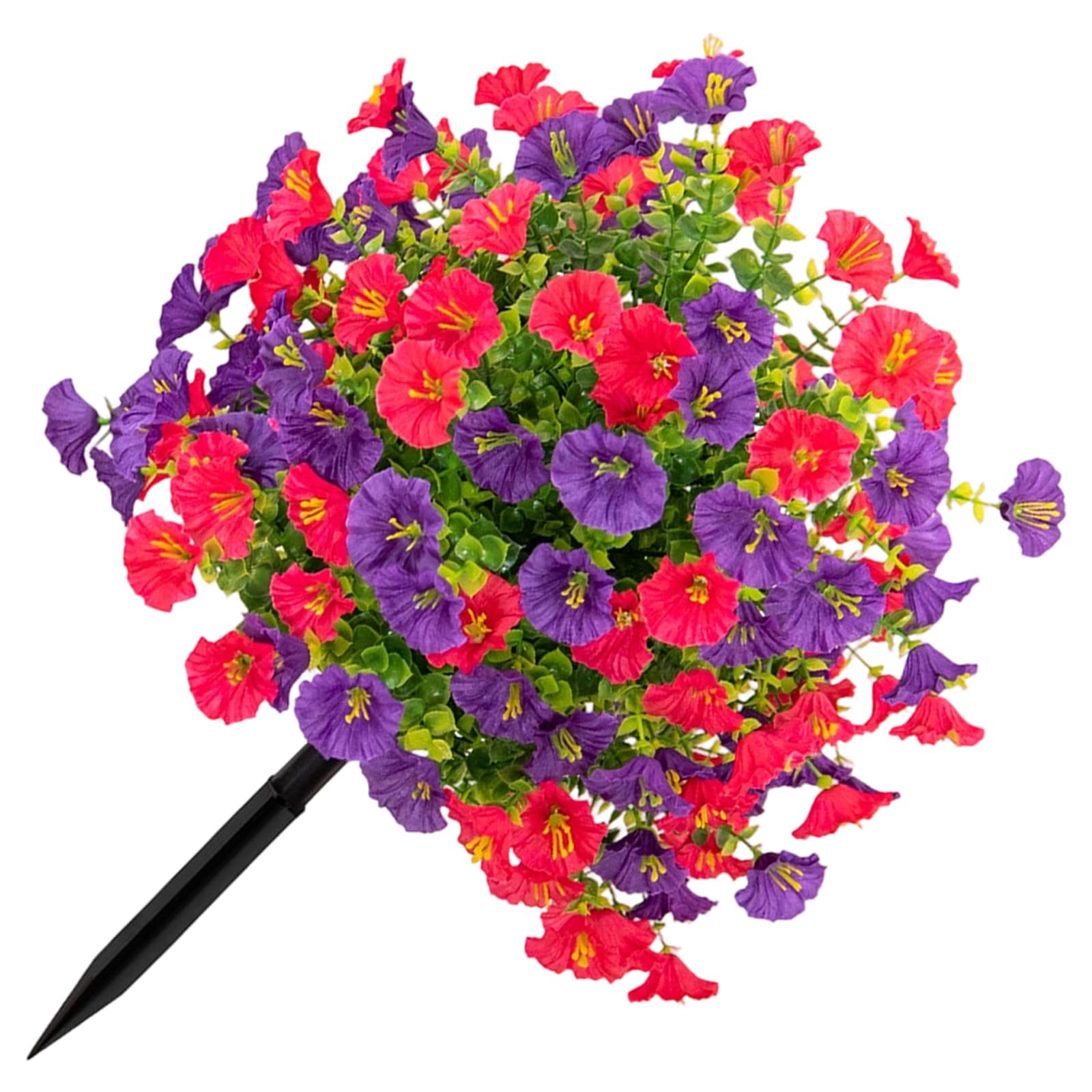 Kaeltsyn Realistic Simulation Morning Glory Floral Stake Artificial Green Plant for Garden Patio Porch Yard Landscaping Waterproof Silkflowers Outdoor