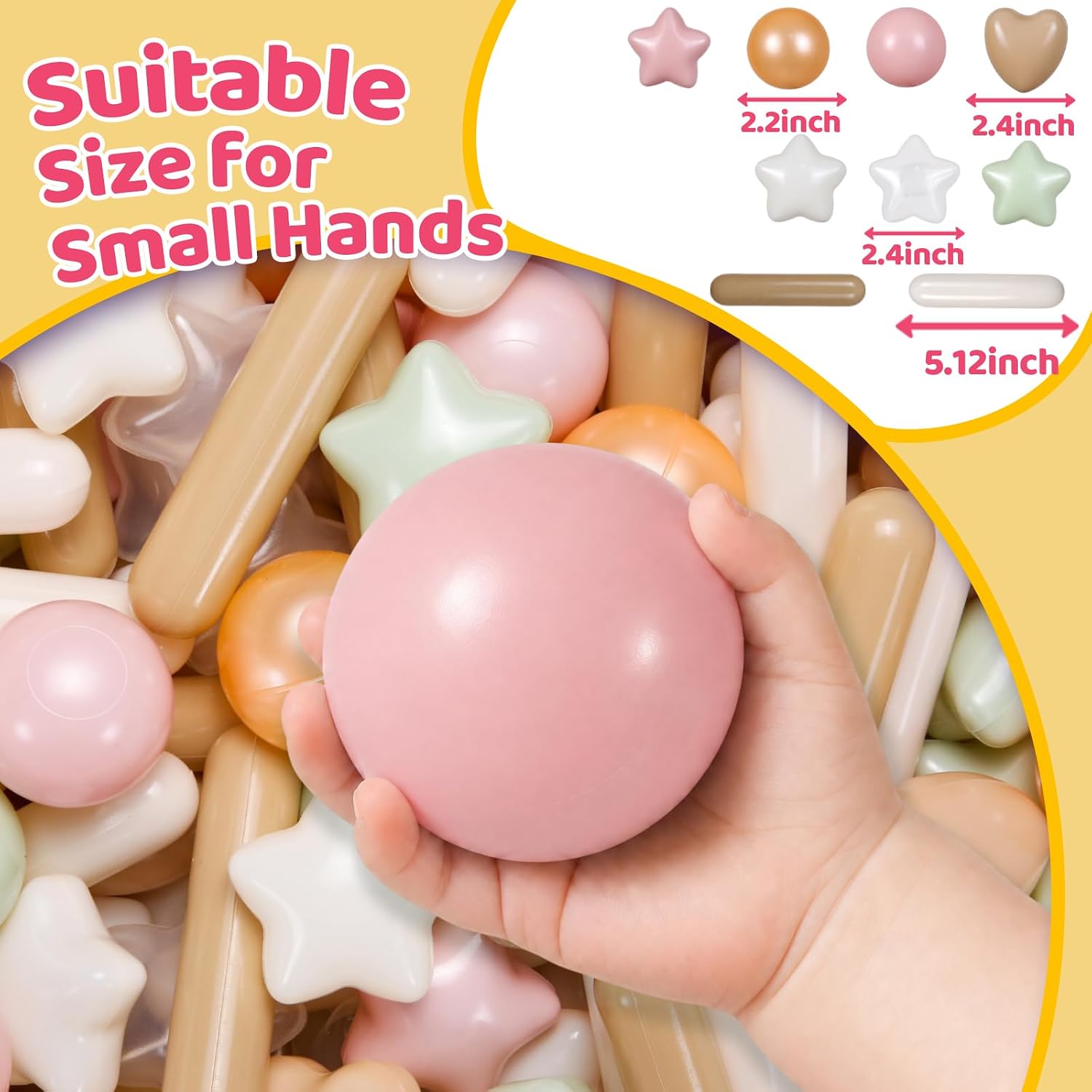 STARBOLO Ball Pit Balls for Kids -Pack of 150 200 500 Colorful Ball Pit Balls Crush Proof Plastic Toy Balls for Toddlers Ball Pit, Ball Pit Play Tent, Baby Pool Water Toys image 3